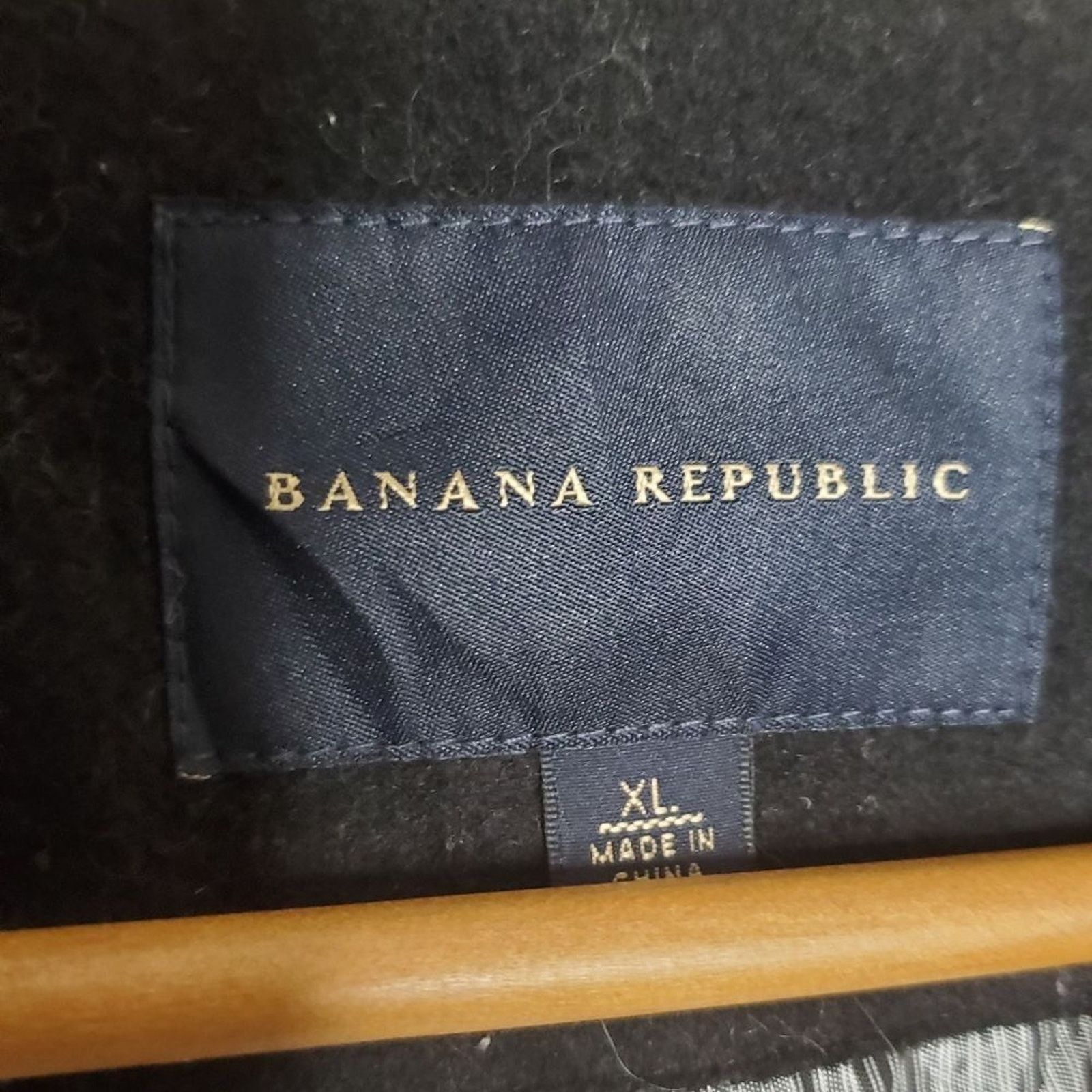 Banana Republic Black Wool Longline Trench Coat Size XL