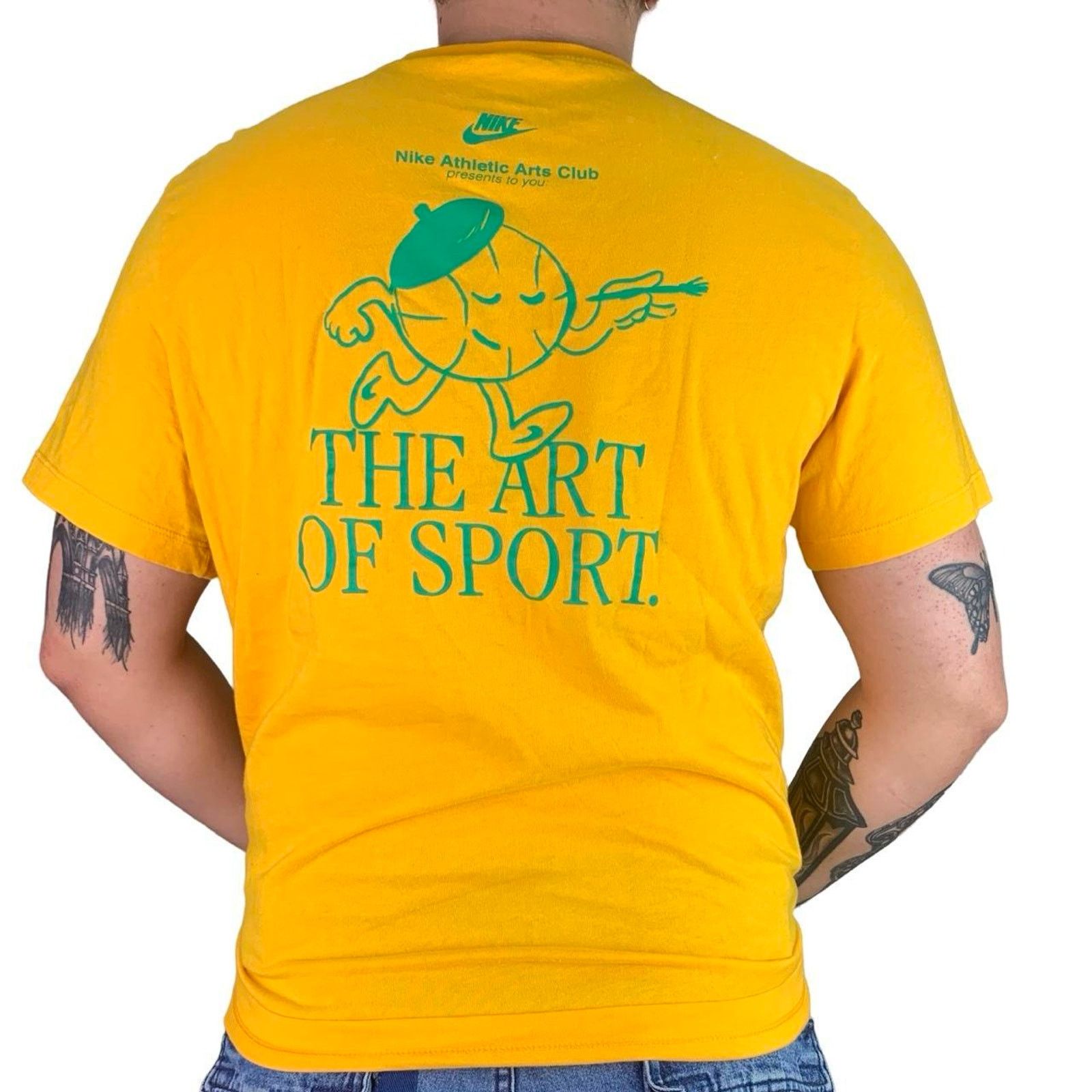 Nike × Vintage Nike The Art of Sport Yellow T-shirt Size US L / EU 52-54 / 3 - 1 Thumbnail