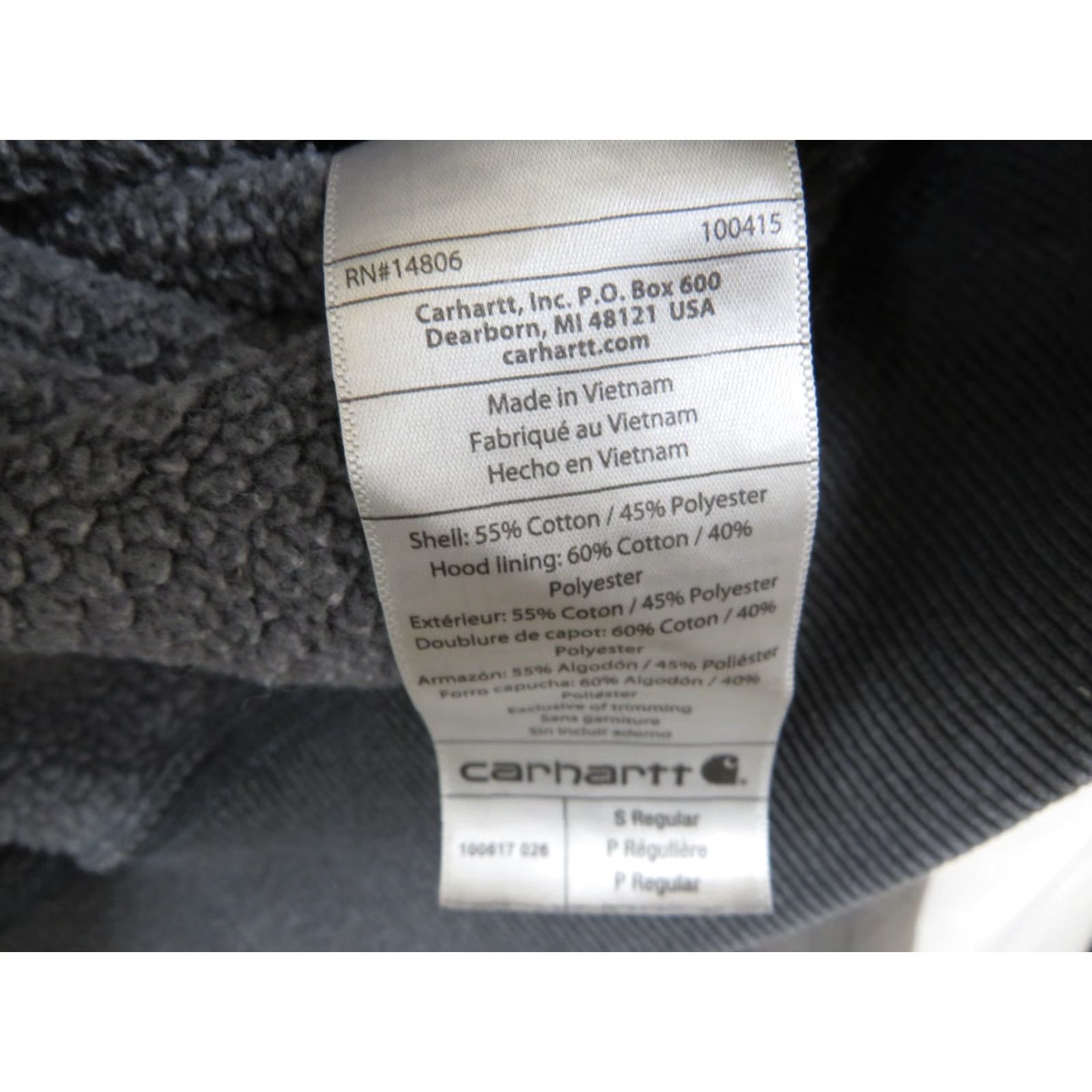 Carhartt Carhartt Men's Gray Original Loose Distressed Fit Logo Pullover Hoodie S Regular Hooded Lined Pockets Crew Neck Size US S / EU 44-46 / 1 - 5 Thumbnail