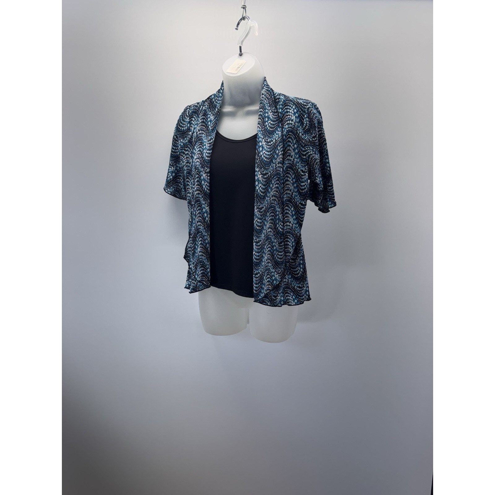Other Notations Shirt Women’s Petite S Cardigan Tank Teal Black Size S / US 4 / IT 40 - 1 Thumbnail
