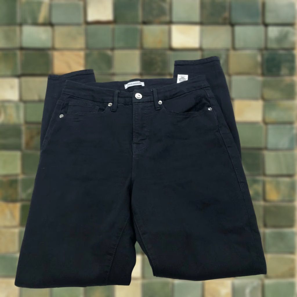 Good American Good American Jeans High Rise Skinny 8 27W 29L GL108TOF Black Denim 5-Pocket Women Size 27" / US 4 / IT 40 - 1 Thumbnail