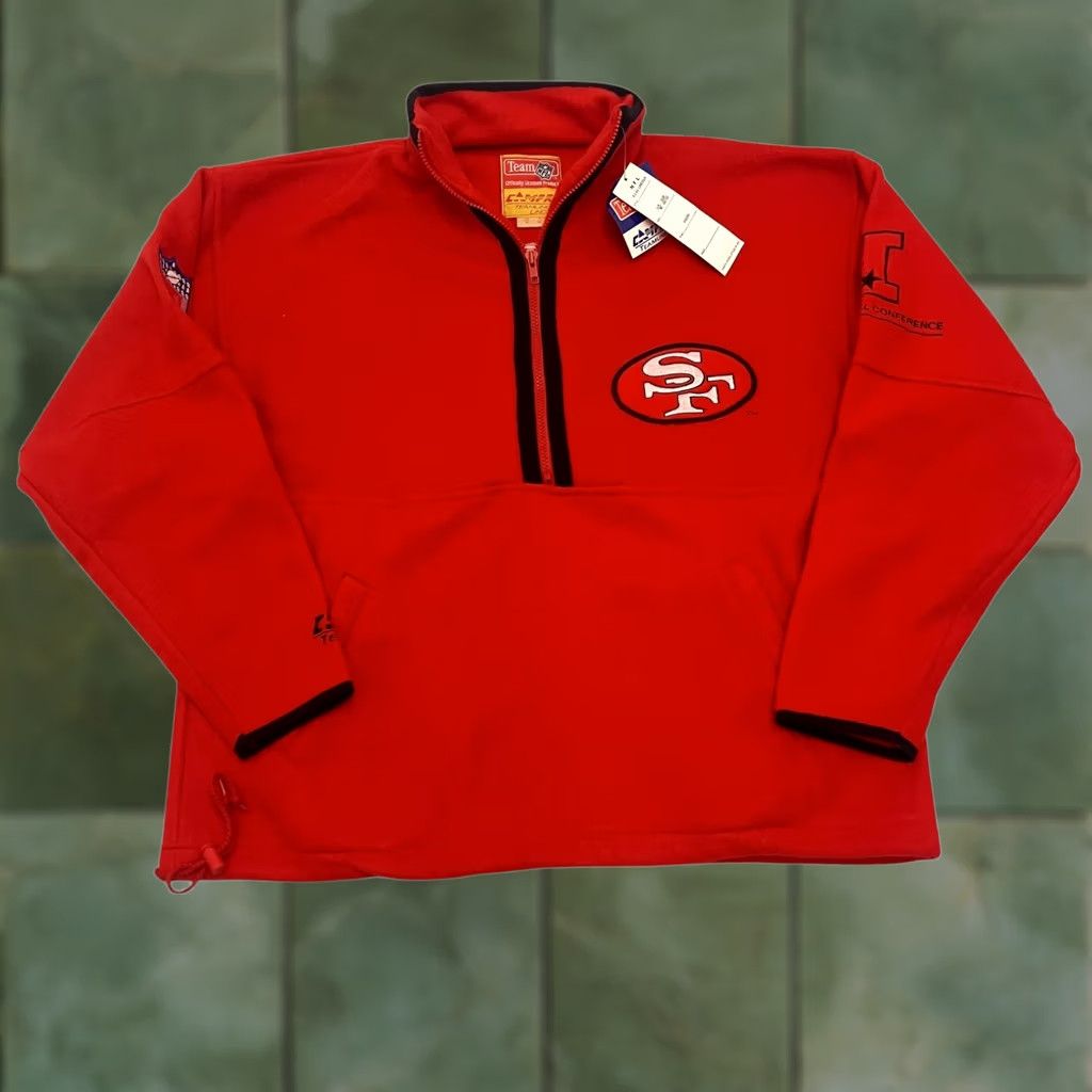 NFL Vintage NFL Campri San Francisco 49ers Fleece 1/4 Zip Medium Red Deadstock Size US M / EU 48-50 / 2 - 1 Thumbnail