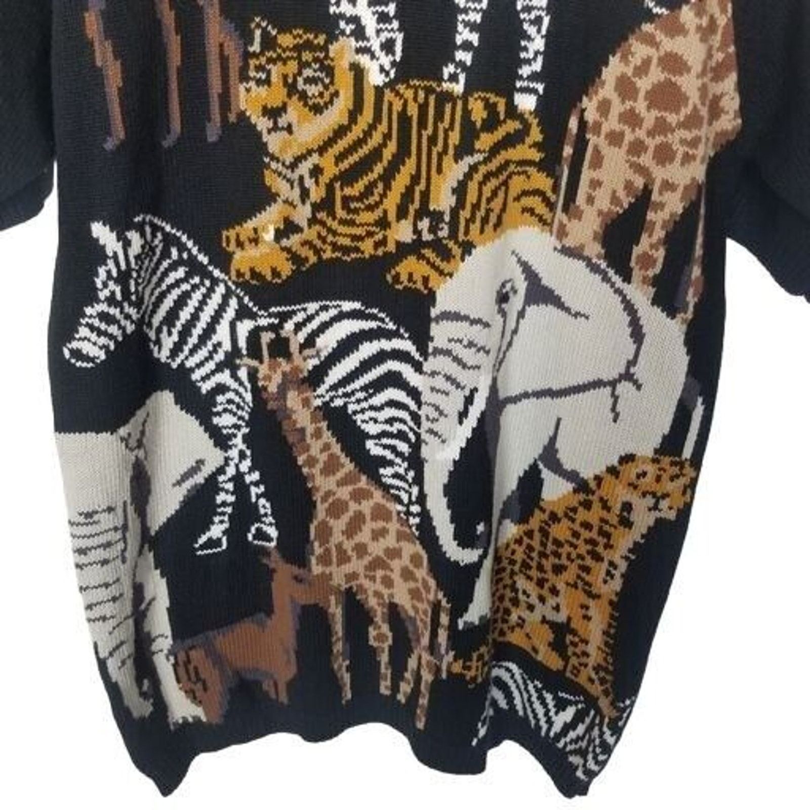 Vintage Vintage Terazzo Womens Knit Sweater Jungle Safari Animals M Size M / US 6-8 / IT 42-44 - 3 Thumbnail