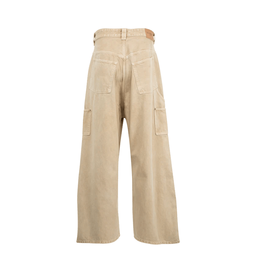 Balenciaga o1h1sh11225 Ripped Off Baggy Pant in Beige Size US 32 / EU 48 - 2 Thumbnail