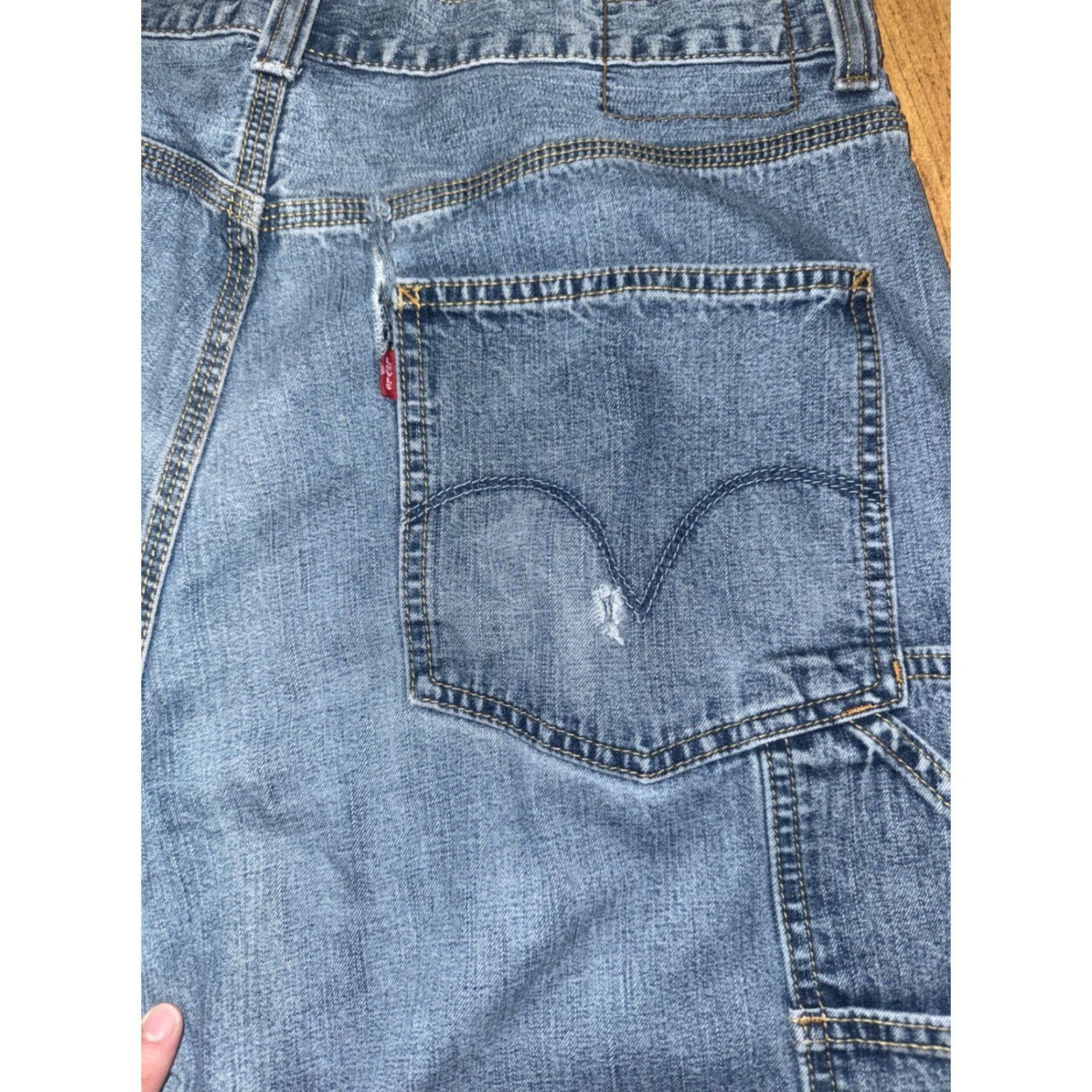 Levi's VINTAGE Levi’s Carpenter Jeans 36x30 Loose Fit Baggy Workwear Utility Y2K Jeans Mens Blue 90s Skate Streetwear Grunge Hip Hop Workwear Size US 36 / EU 52 - 6 Thumbnail