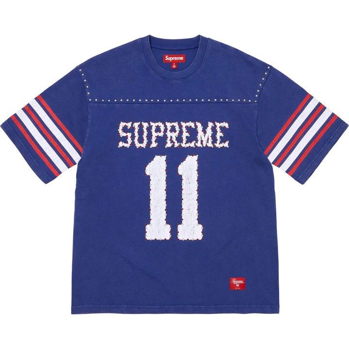 Supreme Supreme Studded Short Sleeve Football Top Blue Red Size XL Size US XL / EU 56 / 4 - 1 Thumbnail