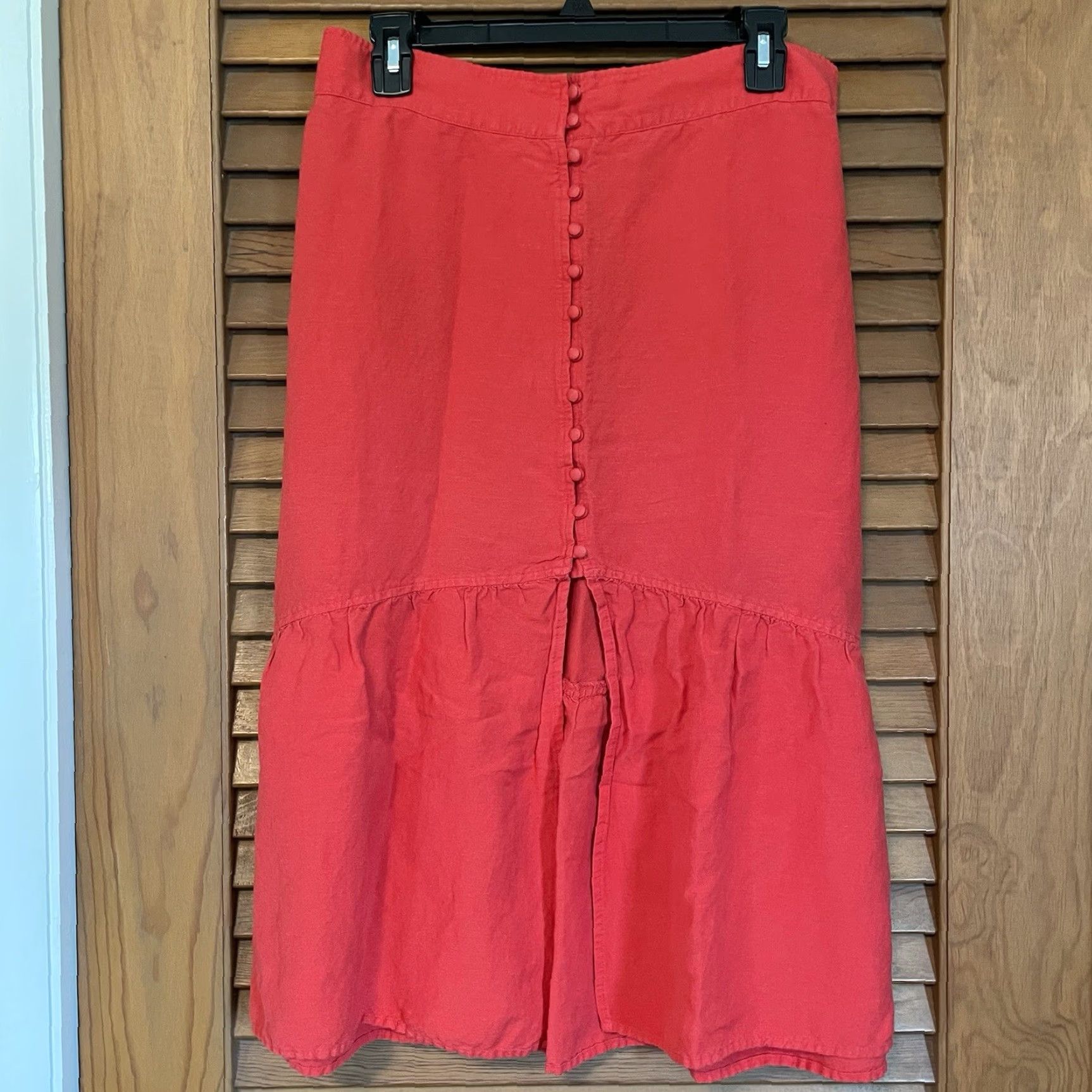 Express VINTAGE Express Skirt Midi Long Red Button Down L Women’s Regular Lipstick Red 90s Y2K Bohemian Grunge Festival Retro Size 36" / US 14 / IT 50 - 2 Thumbnail