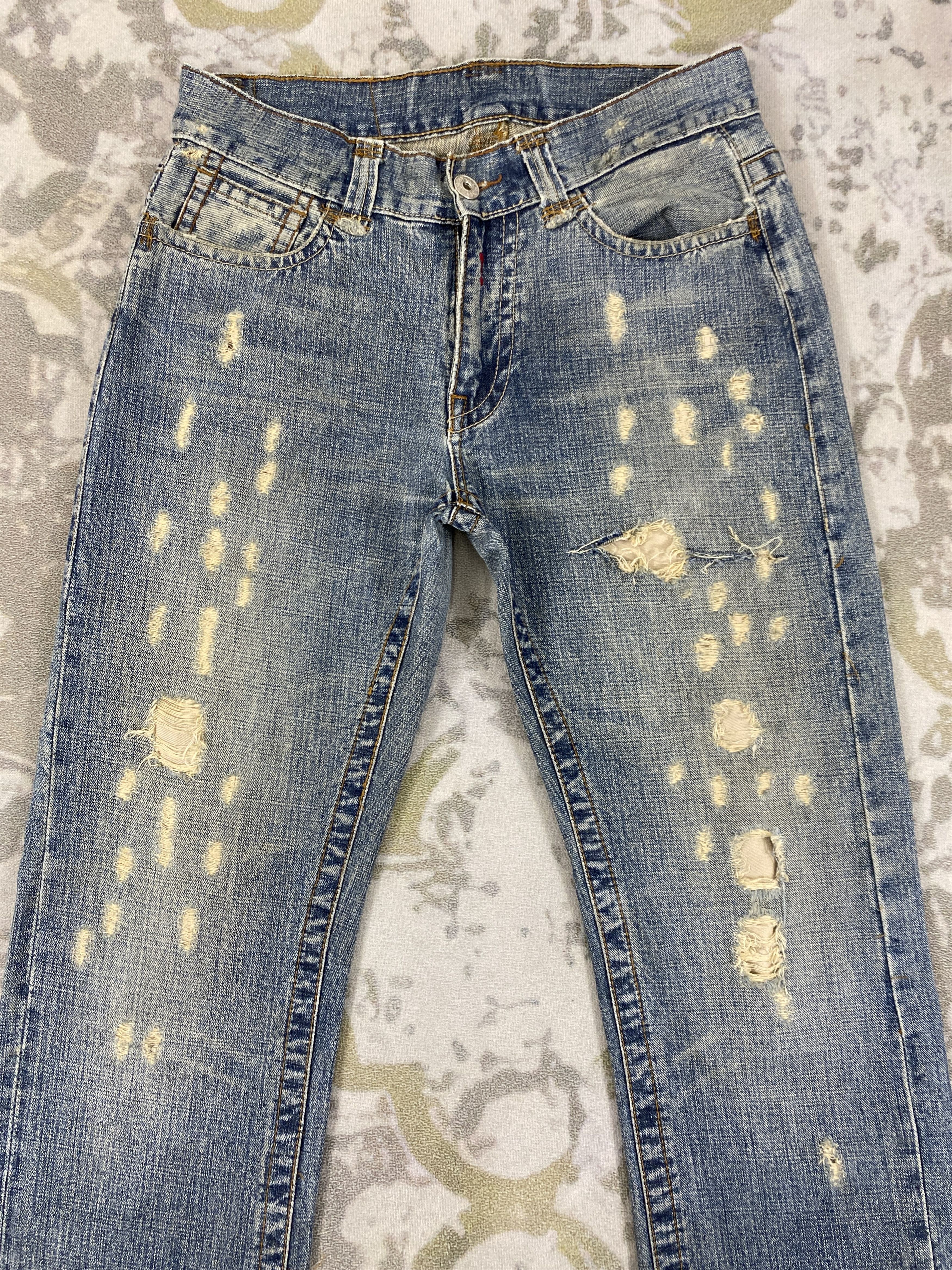 Hysteric Glamour Distressed Blue Vintage Replay Flare Jeans 32x29.5- JN3582 Size US 32 / EU 48 - 3 Thumbnail