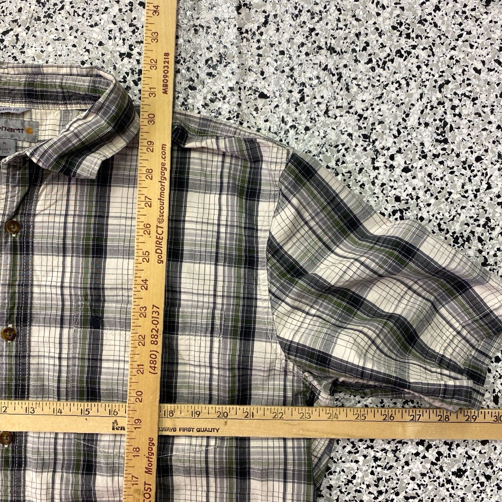 Carhartt VINTAGE Carhartt Shirt Mens XL Relaxed Fit Short Sleeve Plaid Button Up Size US XL / EU 56 / 4 - 3 Thumbnail