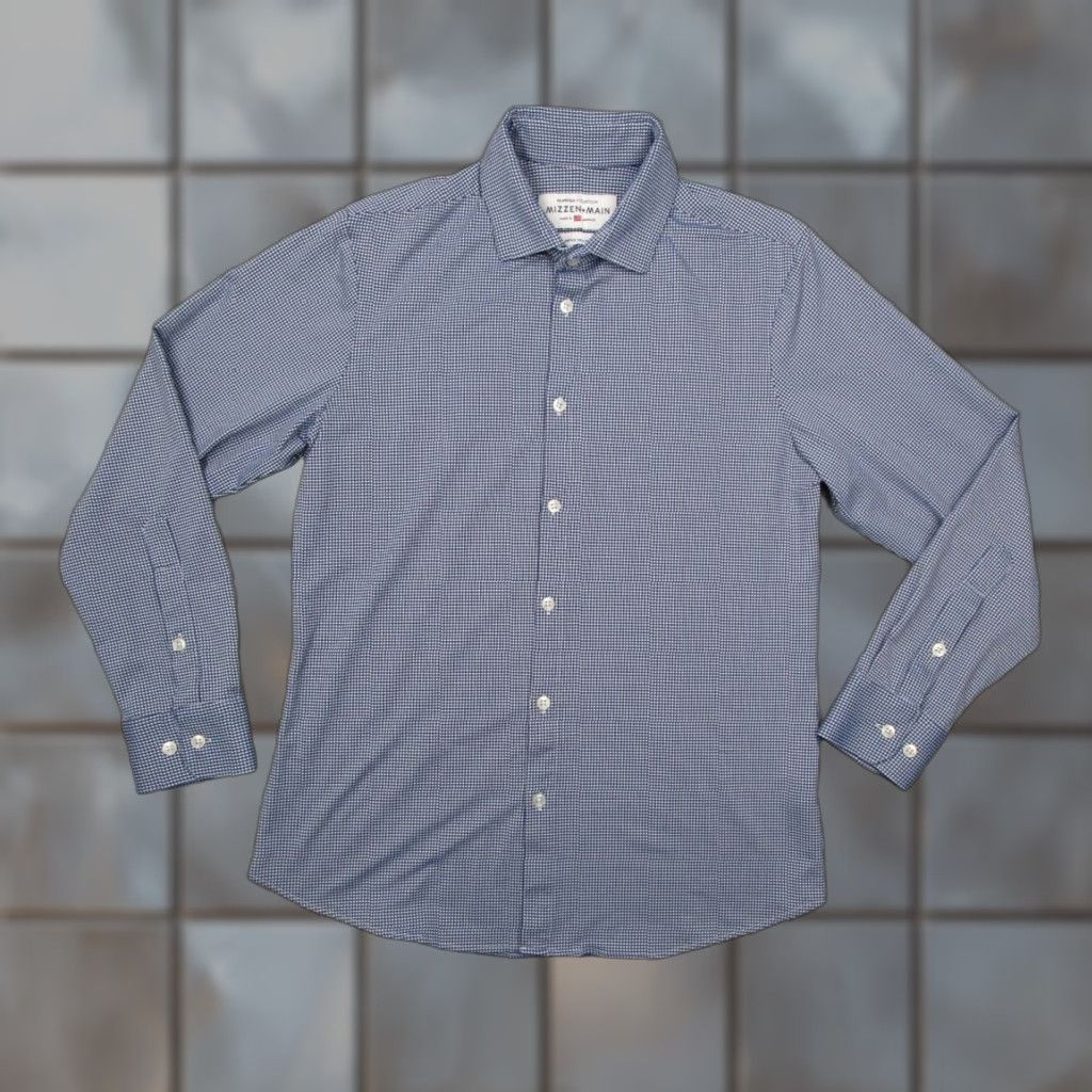 Mizzen+Main Mizzen+Main Shirt Mens Medium Trim Fit Spinnaker Blue Check Made in USA Size US M / EU 48-50 / 2 - 1 Thumbnail