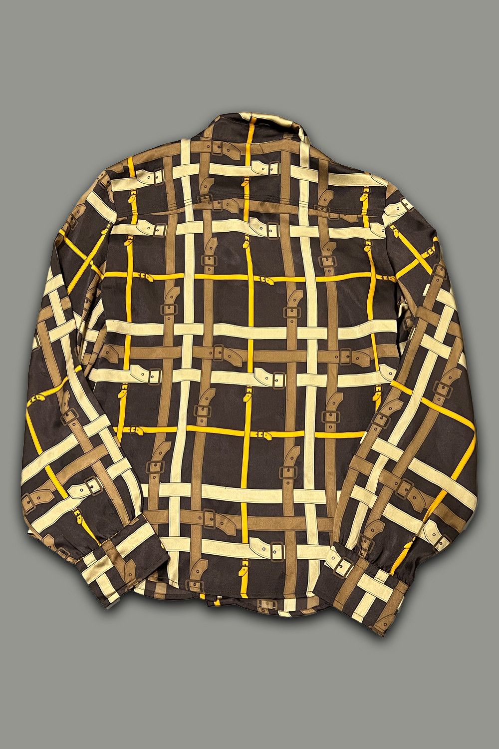 Burberry Vintage Burberry London Silk Blouse – Belt Check Pattern Size M / US 6-8 / IT 42-44 - 2 Thumbnail