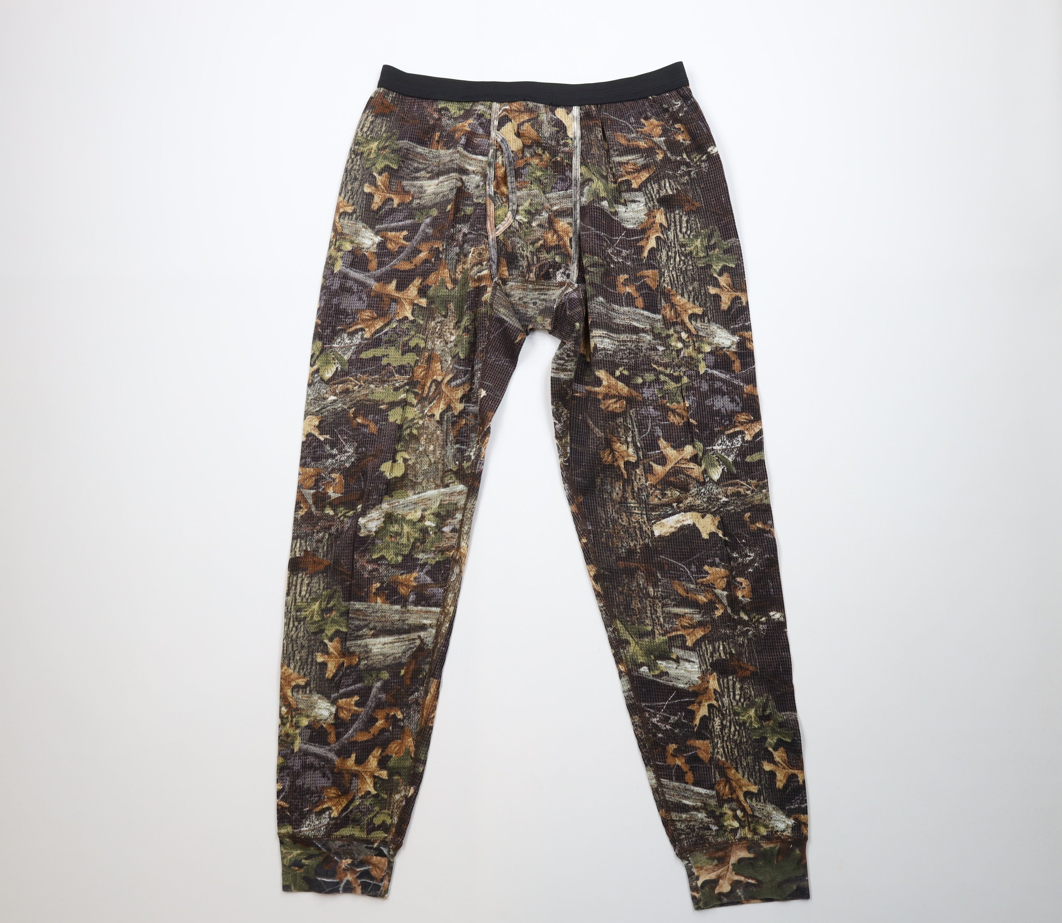 Vintage Vintage 90s Y2K Streetwear Camouflage Thermal Waffle Joggers Size US 38 / EU 54 - 1 Thumbnail