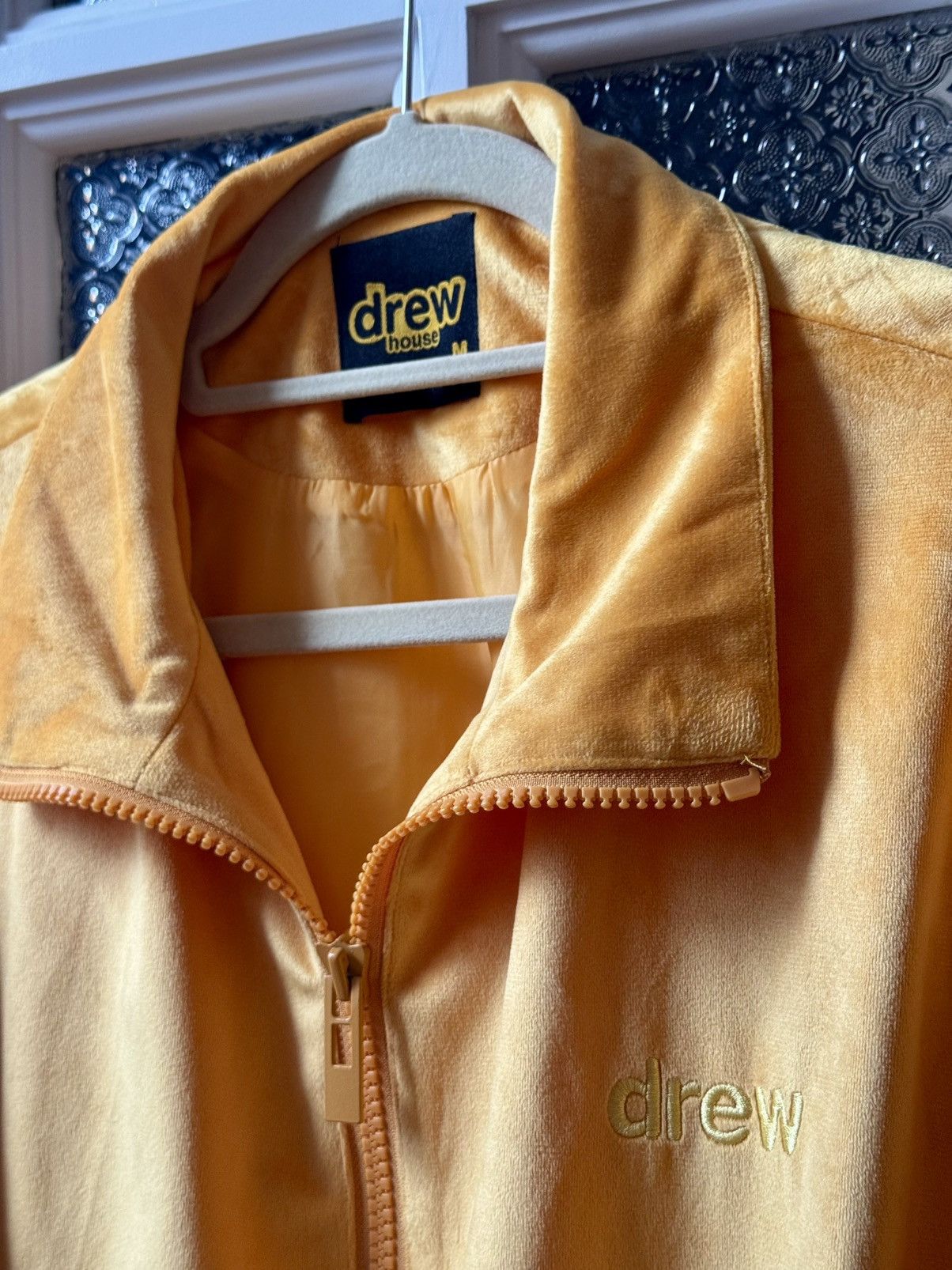Drew House Drew House Gold Velour Bomber Jacket, Men’s Size Medium Size US M / EU 48-50 / 2 - 2 Thumbnail