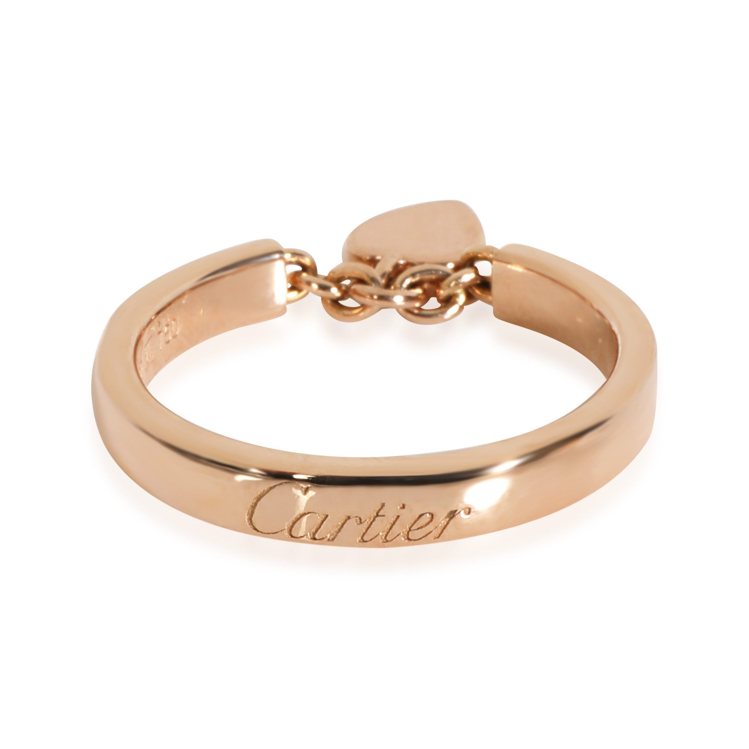 image of Cartier Cartier Mon Amor Heart Charm Ring In 18K Rose Gold, Women's