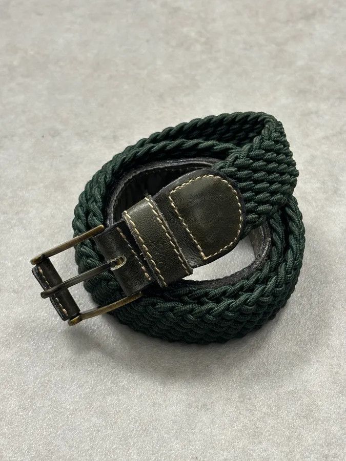 Yves Saint Laurent Yves Saint Laurent Dark Green Braided Cord Leather Belt Size ONE SIZE - 9 Thumbnail