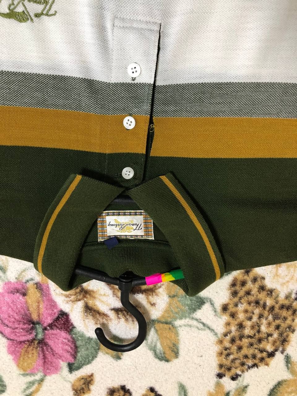 Burberry Thomas Burberry Striped Polo Embroidered Logo Retro Size US L / EU 52-54 / 3 - 9 Thumbnail