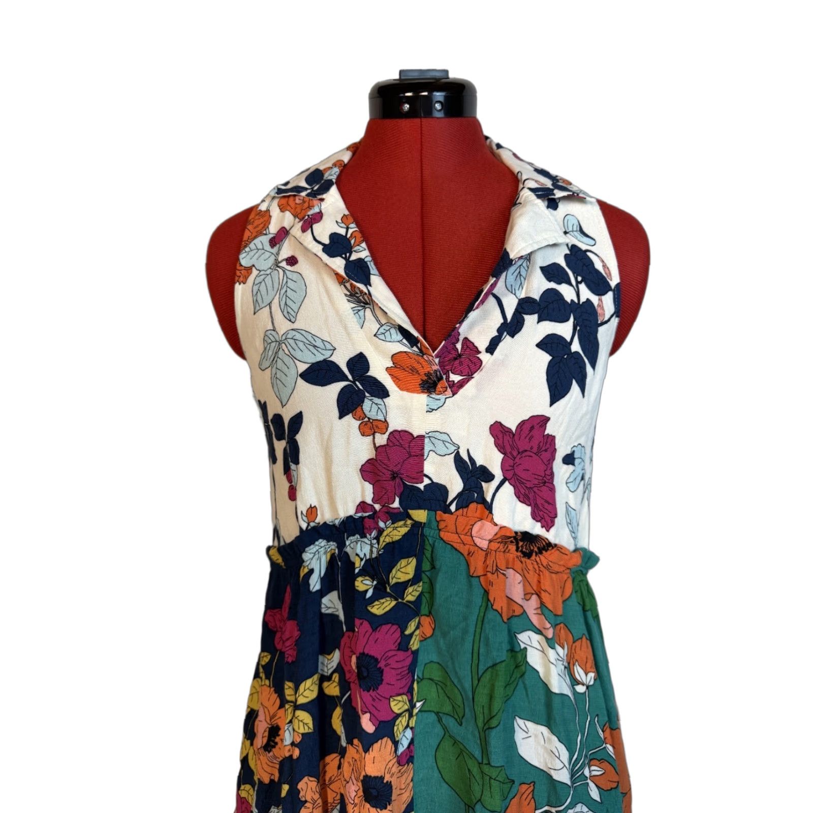 Anthropologie Dinah Collared Halter Tunic Dress 0 Floral Multicolor Knee  Length Womens D674 Carryover Regular A-