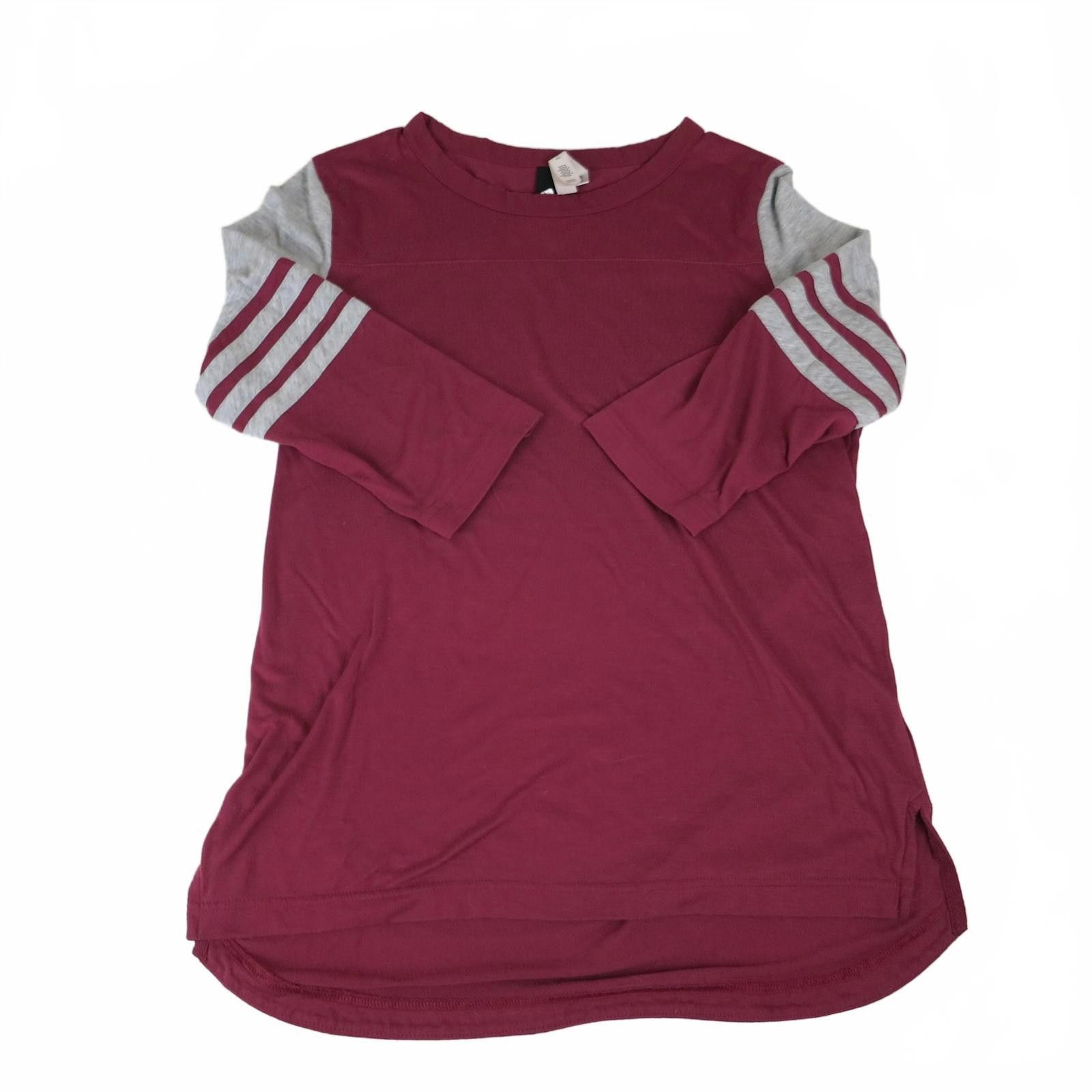 Adidas Women's Medium adidas Burgundy and Gray Tunic Shirt Size M / US 6-8 / IT 42-44 - 2 Thumbnail
