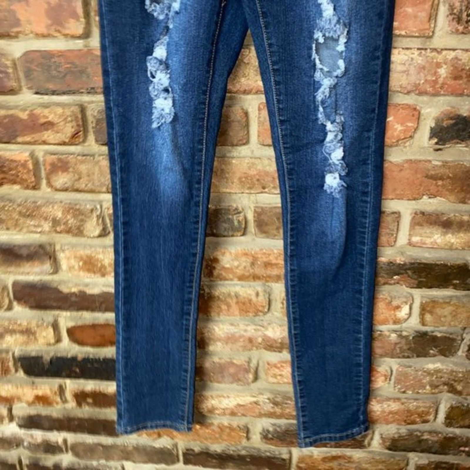 Other BOB Jeans Dark Blue Denim Distressed Skinny Jeggings 7/8 Size 30" / US 8 / IT 44 - 3 Thumbnail