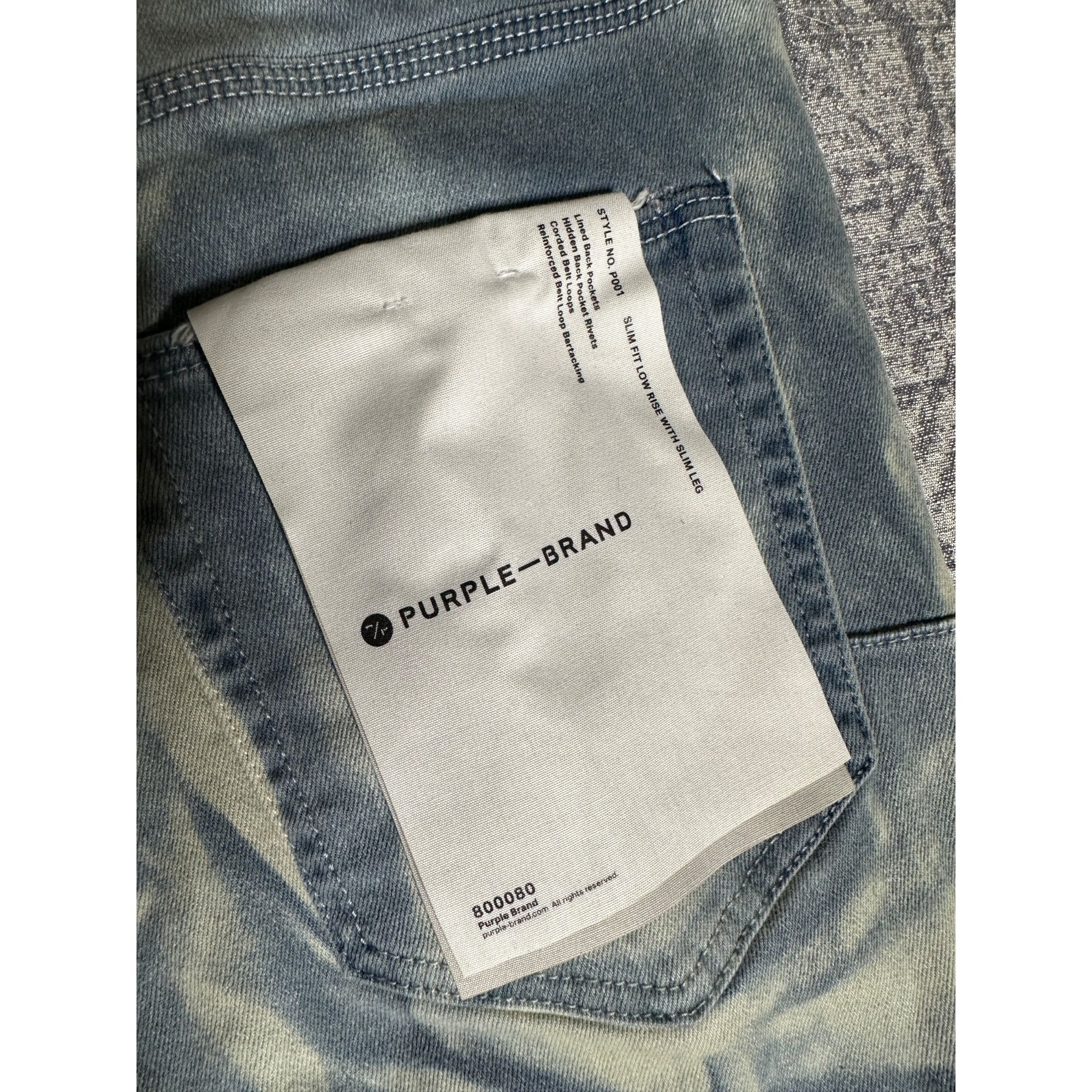 Purple Brand Purple Brand P001 Blue Split Distressed Hem Fatigue Marble J Size US 36 / EU 52 - 9 Thumbnail