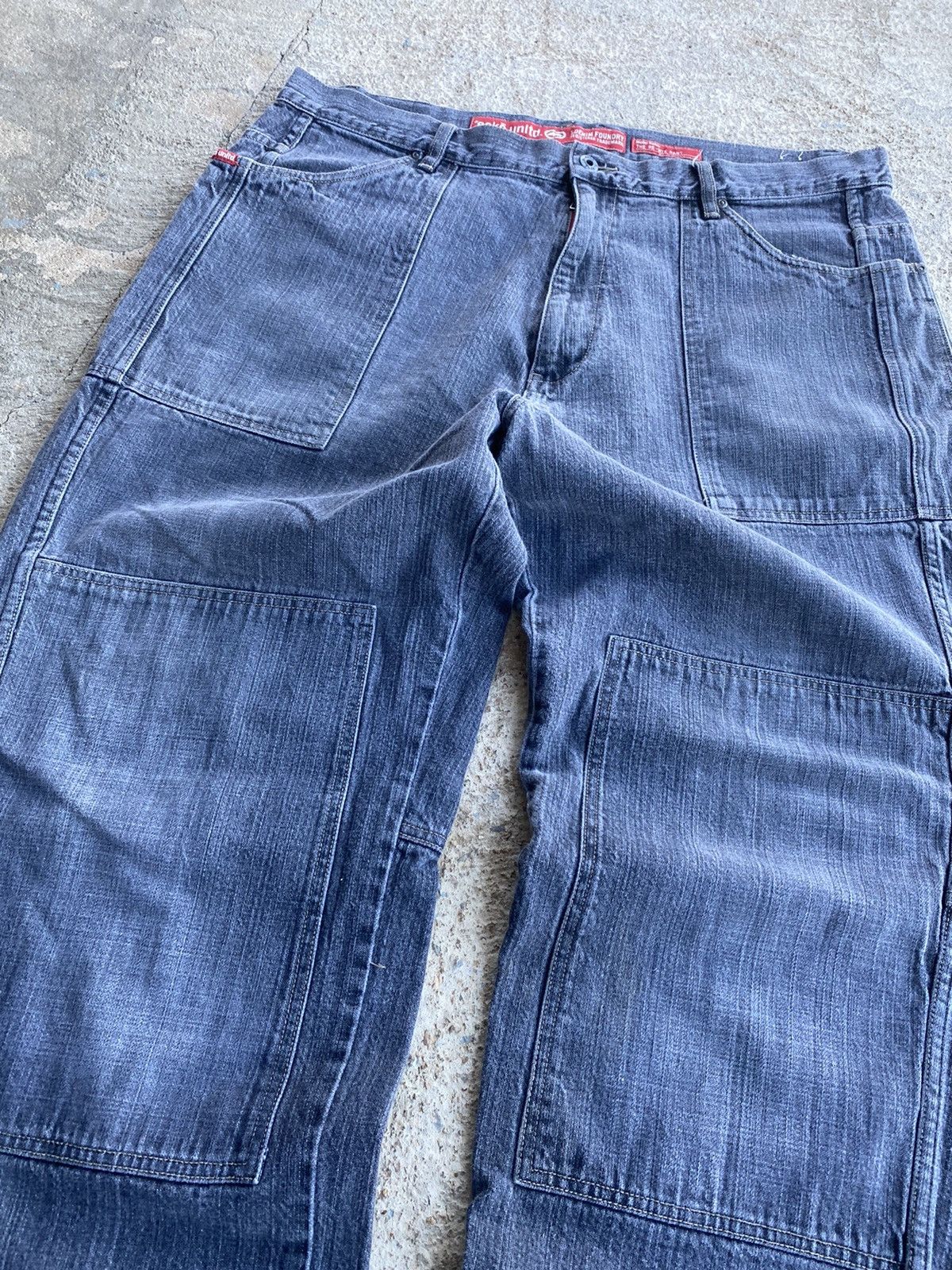 Ecko Unltd. × Japanese Brand × Vintage Vintage Y2K Ecko Baggy Double Knee Denim Jnco Style Jeans Size US 38 / EU 54 - 4 Thumbnail