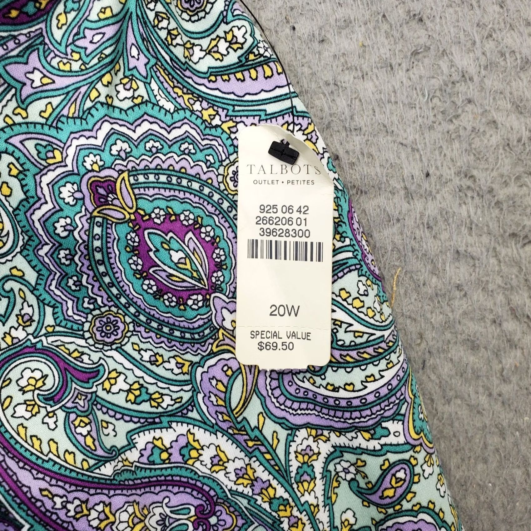 Talbots Talbots Womens Skirt 20W Paisley Print Stretch Back Zip Pencil Straight & Size 20W Multicolor Short NWT Womens Size 42" / US 20 - 5 Thumbnail