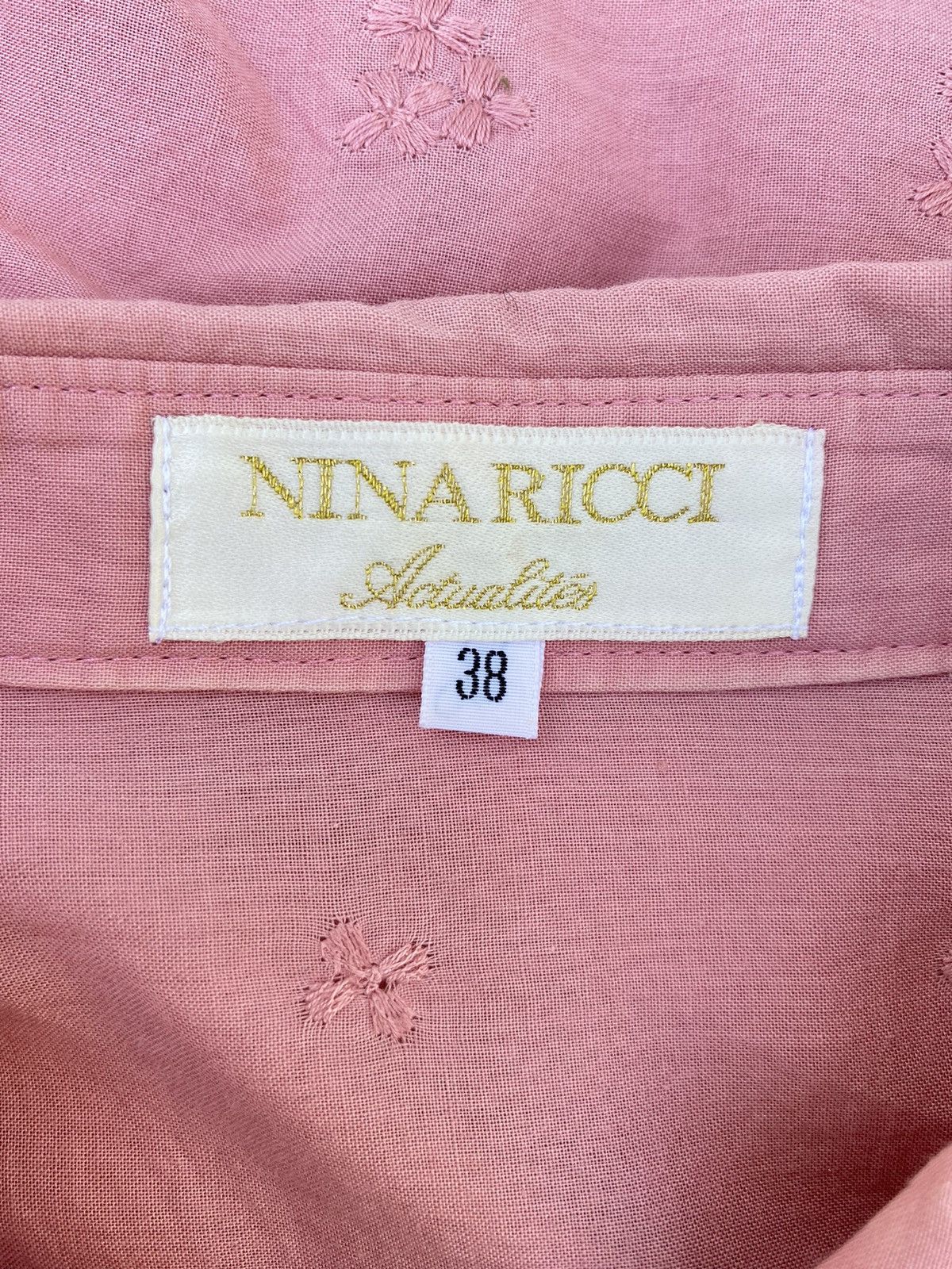 Nina Ricci Nina Ricci Pink Floral Short Sleeve Shirt Size ONE SIZE - 5 Thumbnail