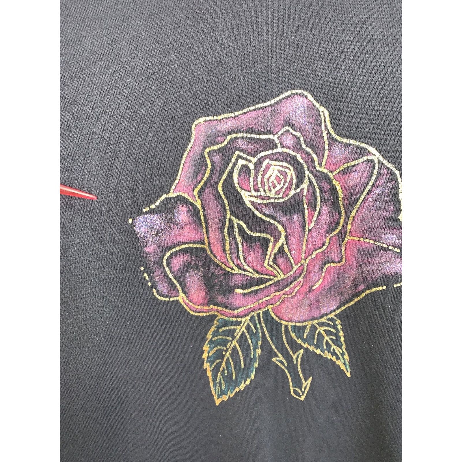 Jerzees VINTAGE Jerzees Sweatshirt 90s Gold Glitter Rise Graphic Black XL USA Made Crew Neck Pullover Unisex Adults Men Women Size XL / US 12-14 / IT 48-50 - 4 Thumbnail