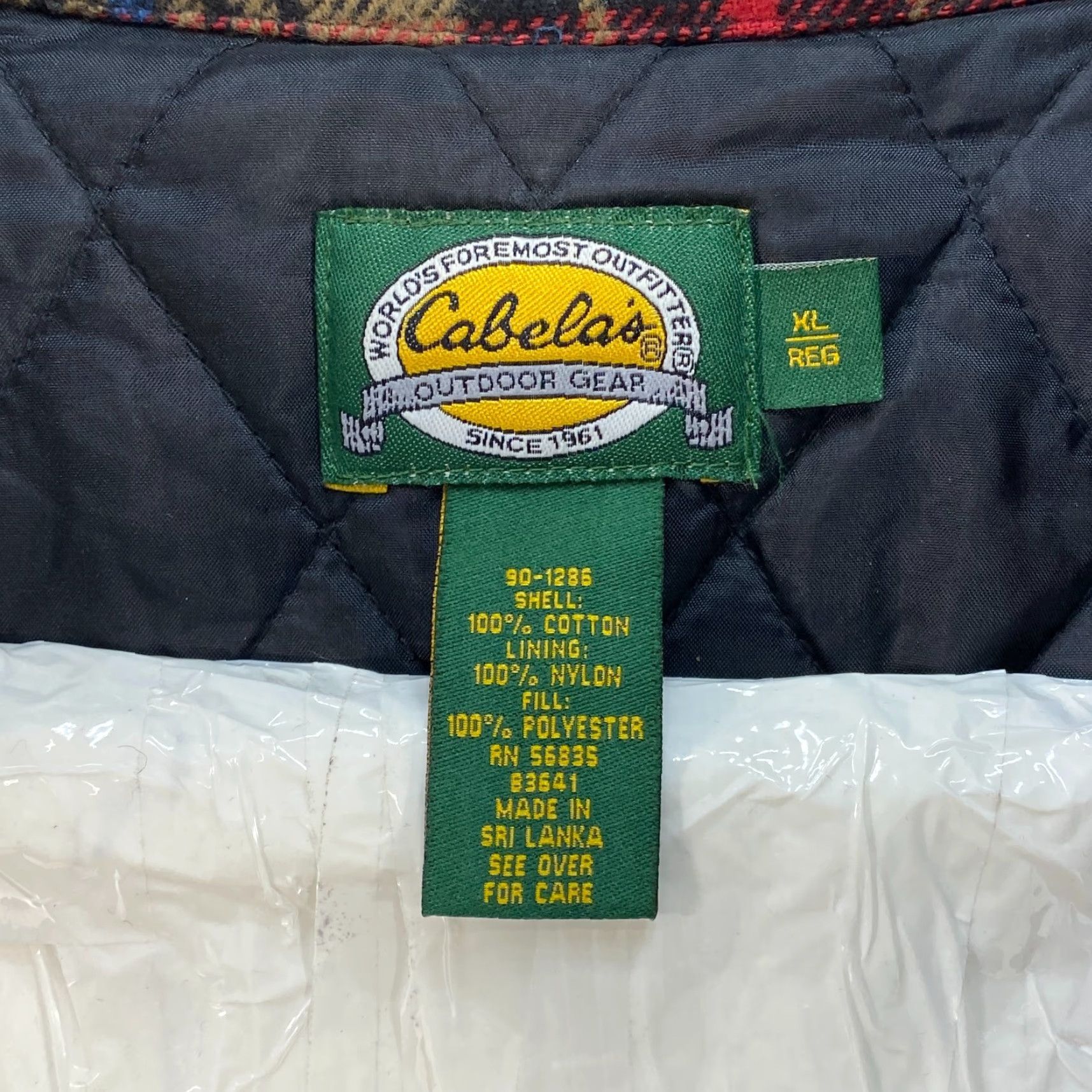 Vintage VINTAGE? (No) Cabela's Mens XL Flannel Brown Plaid Insulated Heavy Shirt Jacket Quilted Lining Size US XL / EU 56 / 4 - 7 Thumbnail