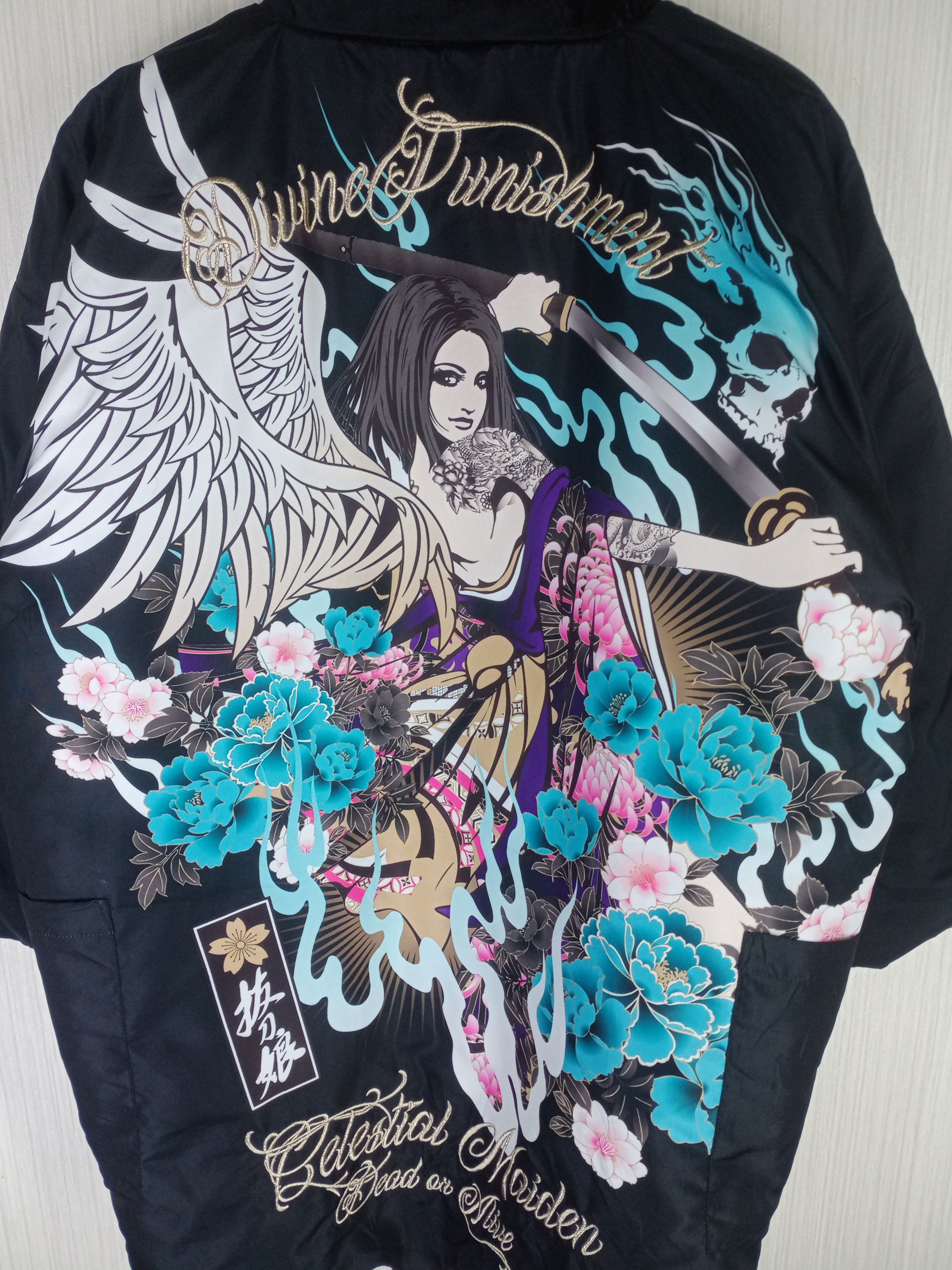 Japanese Brand Rare Vintage Divine Retribution Overprint Japanese Kimono Size US L / EU 52-54 / 3 - 4 Thumbnail