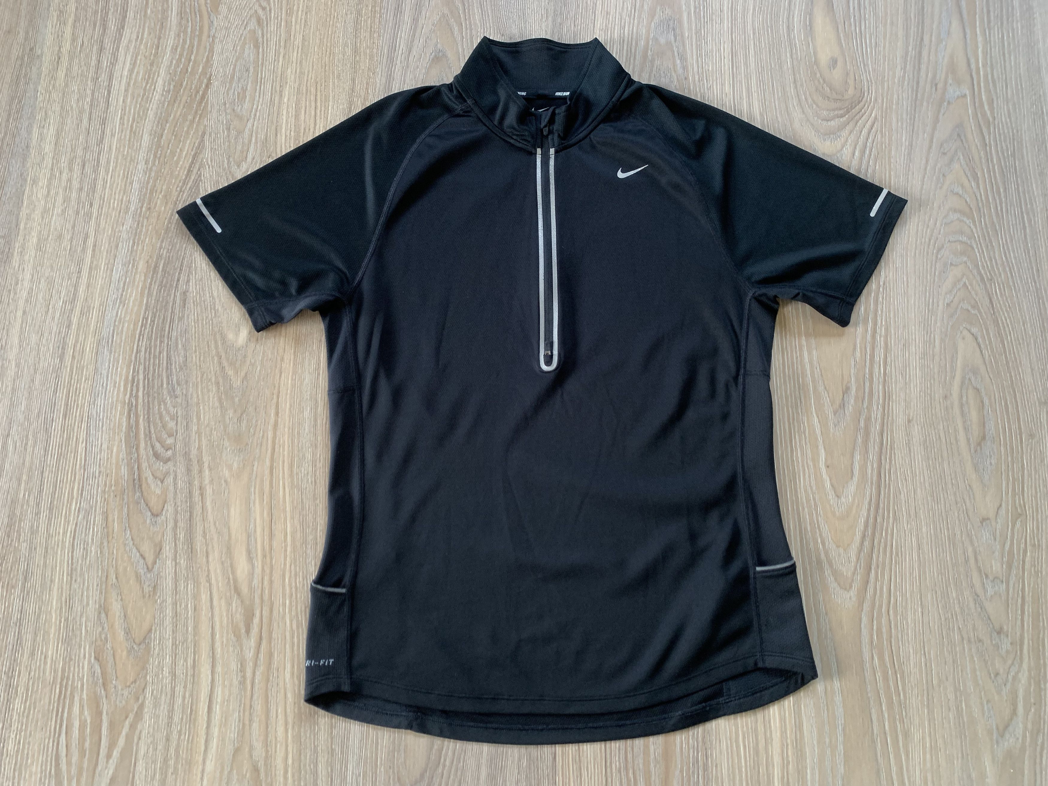 Nike Nike Running Black Pocket Reflective 1/4 Zip T Shirt Size US L / EU 52-54 / 3 - 2 Thumbnail
