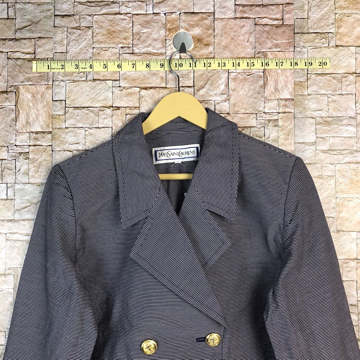 Yves Saint Laurent DL Yvesaint Laurent Blue Stripe Blazer #A502 Size M / US 6-8 / IT 42-44 - 2 Thumbnail