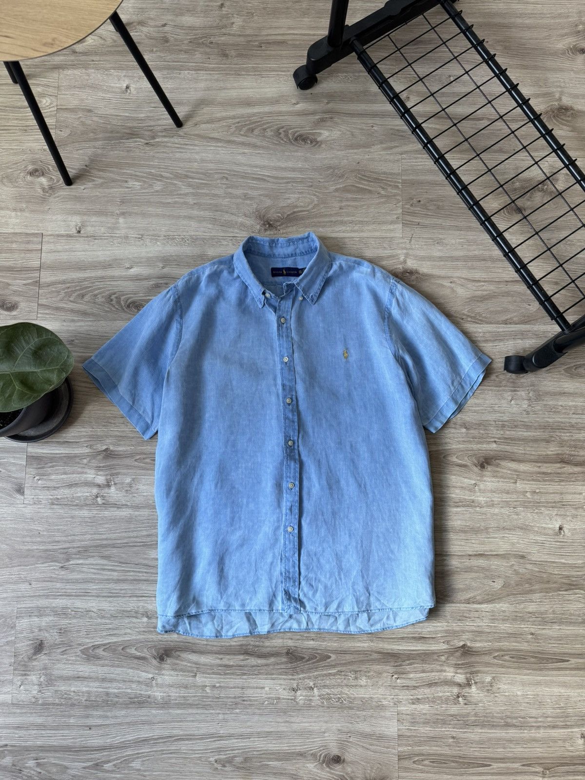 Polo Ralph Lauren Linen Button Up Short Sleeve Shirt