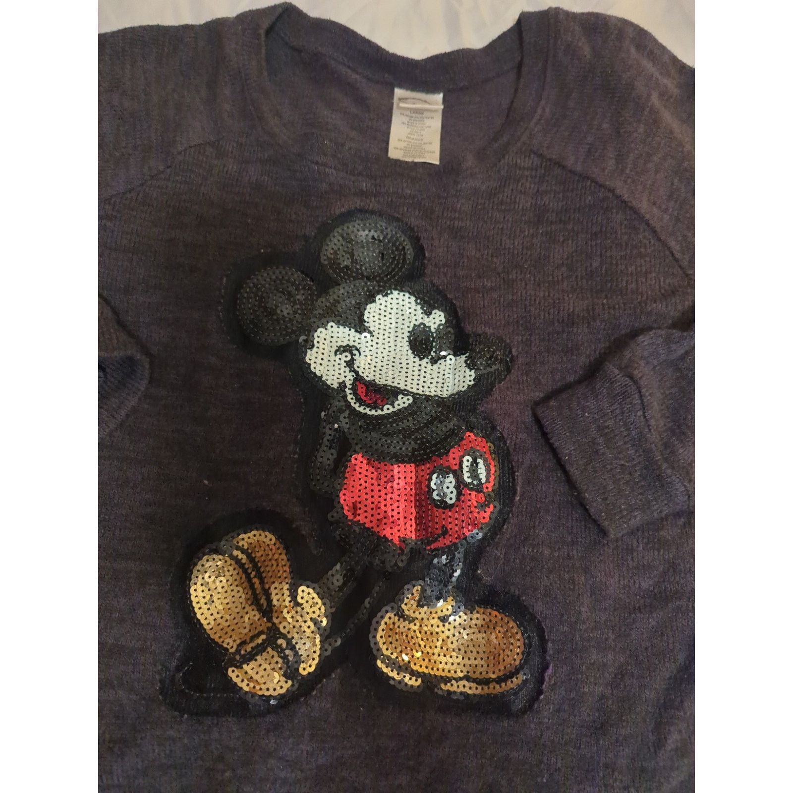 Disney Disney Mickey Mouse Sequence Sweater Size Large Women's Size L / US 10 / IT 46 - 2 Thumbnail