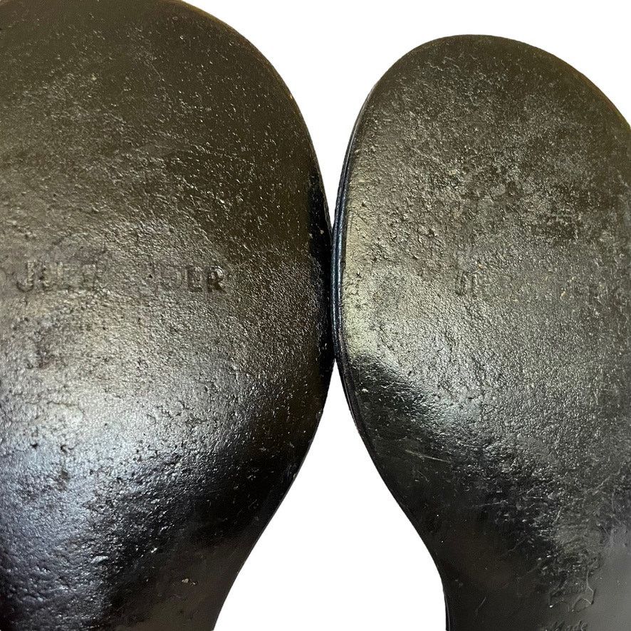 Jil Sander Jil Sander Black Leather Studded Flat Sandals Shoes Size US 7.5 / IT 37.5 - 10 Thumbnail