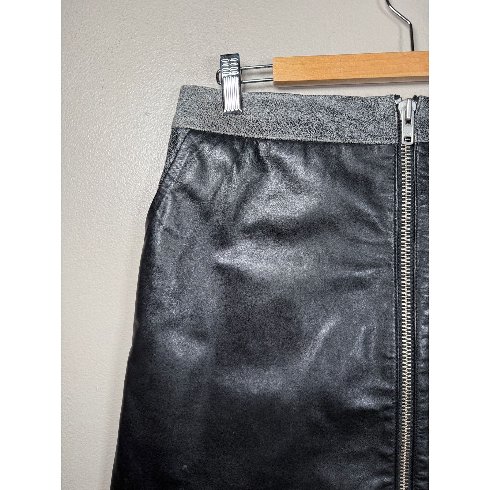 Muubaa Muubaa Impala A-Line Black White Leather Mini Skirt size 6 Size 28" / US 6 / IT 42 - 6 Thumbnail