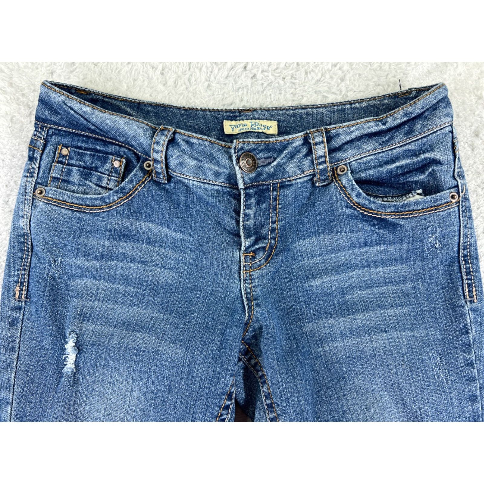 Vintage Paris Blues Jeans Womens 32x30 Blue Denim Flared 15 Regular 5-Pocket Comfort Stretch Cotton Blend Denim Jeans (Medium Wash) Womens Size 36" / US 14 / IT 50 - 4 Thumbnail