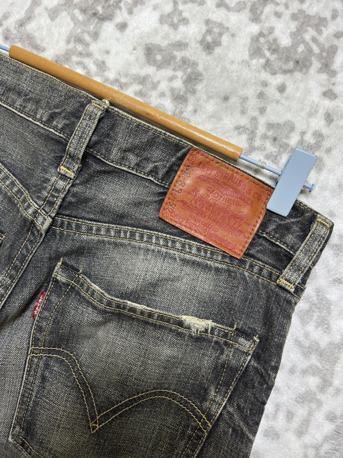 Levi's Vintage Levi’s 502 Claw Mark Acid Washed Distressed Denim Size US 30 / EU 46 - 12 Thumbnail