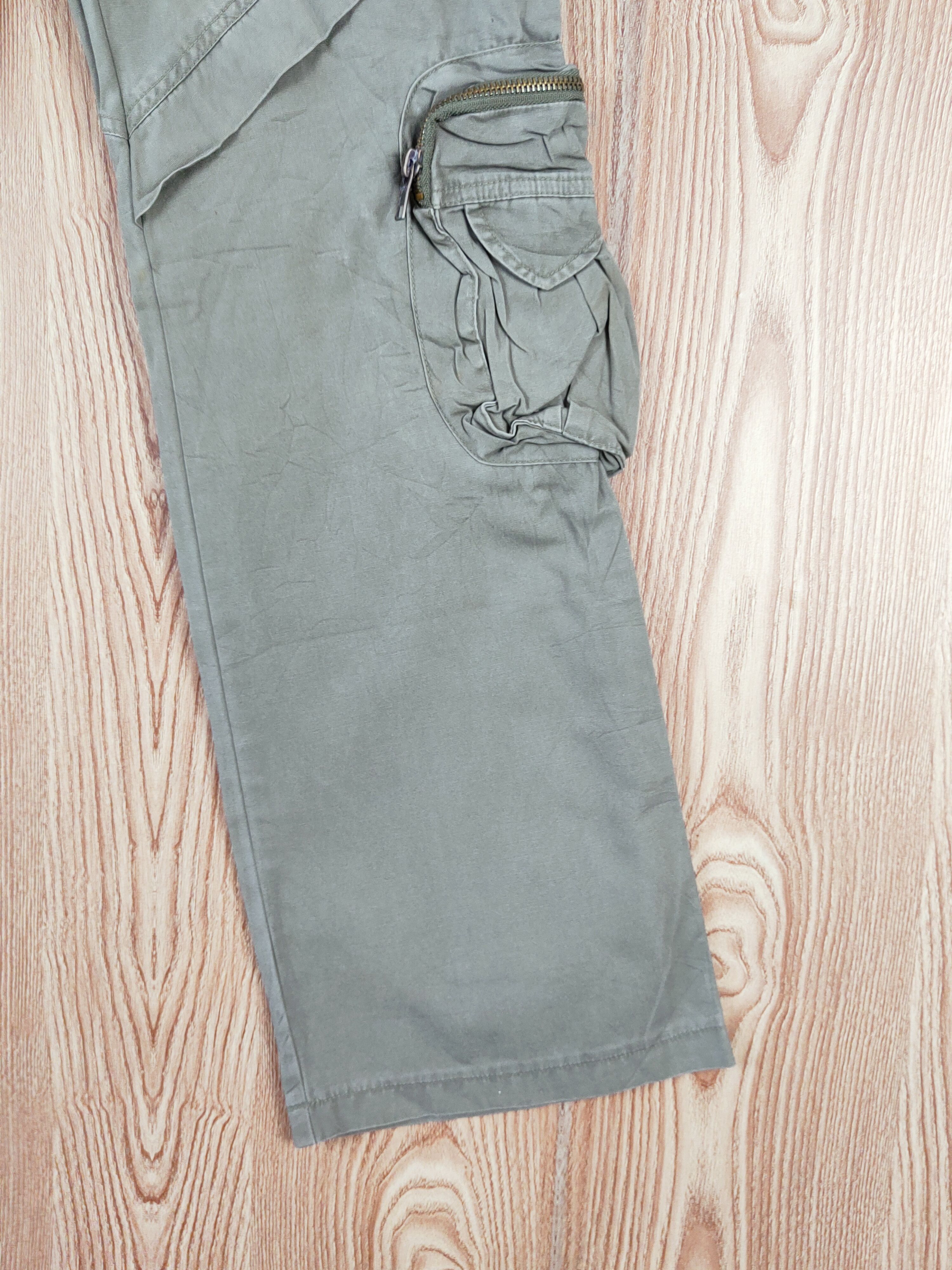 Japanese Brand Crisnare Green Multipocket Tactical Cargo Pants #W400 Size 29" - 6 Thumbnail