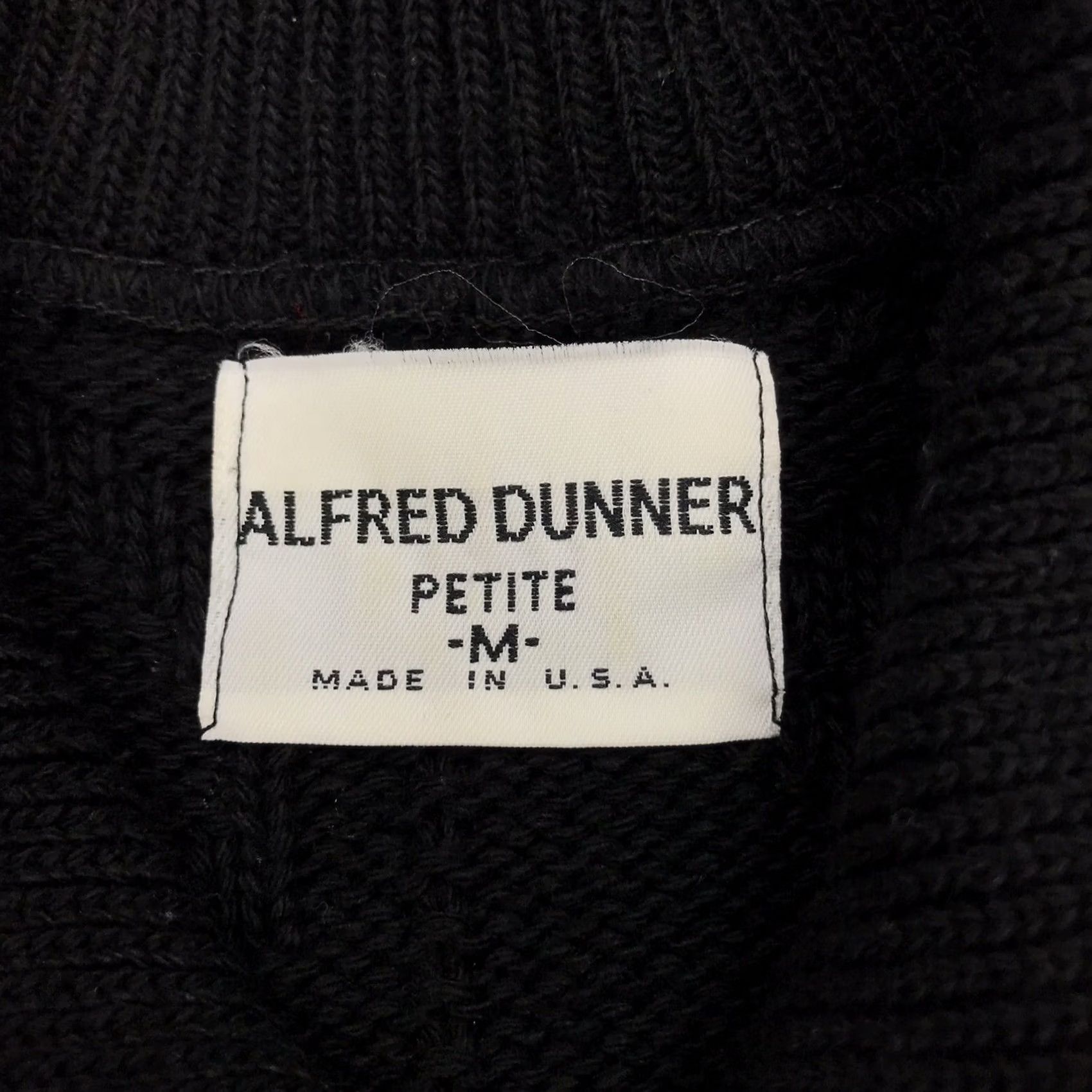 Vintage VTG 90s Alfred Dunner Women Black Cable Knit Sweater 3/4 Sleeves Medium Made USA Size M / US 6-8 / IT 42-44 - 2 Thumbnail
