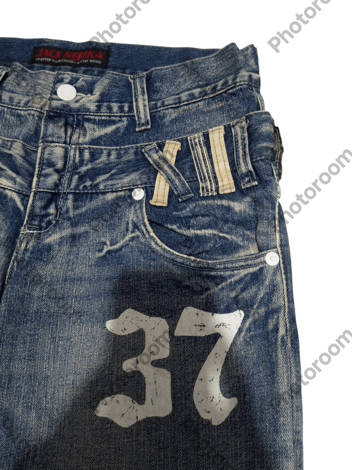 Japanese Brand Vintage Jack Serika double waist wings flare jeans Size US 32 / EU 48 - 7 Thumbnail