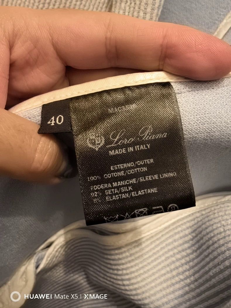 Loro Piana LORO PIANA Blue and white striped suit-style casual jacket Size S / US 4 / IT 40 - 4 Thumbnail