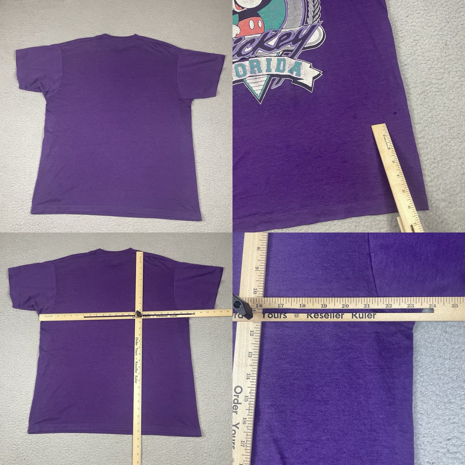 Fruit Of The Loom VINTAGE Disney T Shirt Mens XL Purple Mickey Mouse 90s Florida USA Daytona Grunge Retro Halloween Theme Disney, Mickey & Friends Logo Size US XL / EU 56 / 4 - 8 Thumbnail