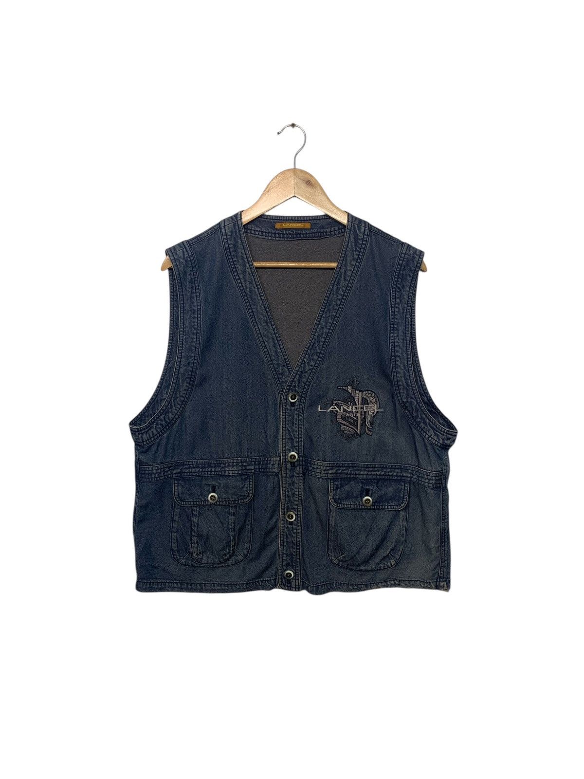 Lancel Vintage 90's Lancel Denim Vests Size US L / EU 52-54 / 3 - 1 Thumbnail