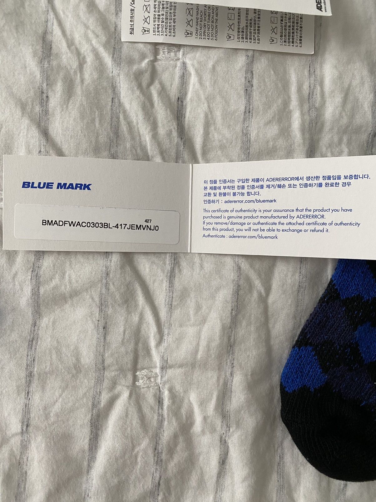 Ader Error Ader Error Blue Tenit Socks NWT Size ONE SIZE - 5 Thumbnail