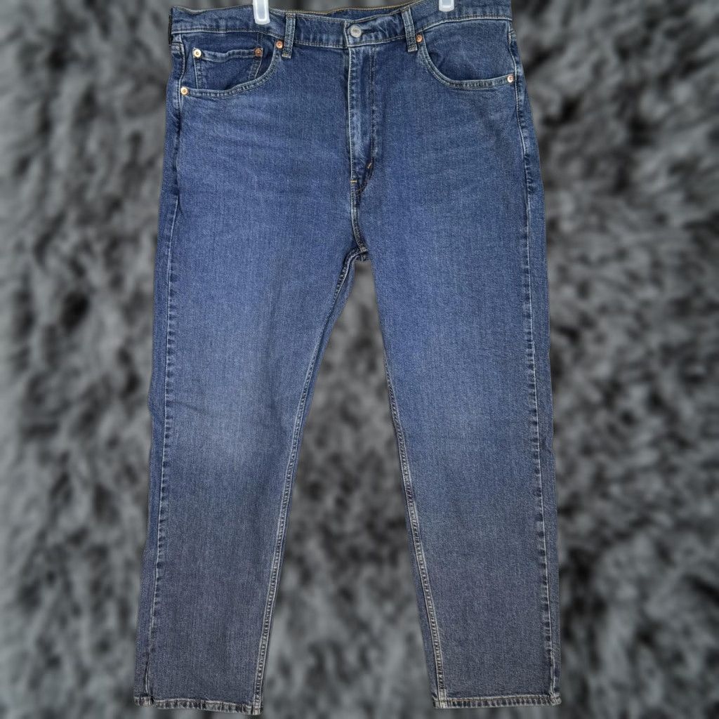 Levi's Levi's 505 Jeans Mens 38x32 Blue Stretch Straight Denim Medium Wash Pants Size US 38 / EU 54 - 1 Thumbnail