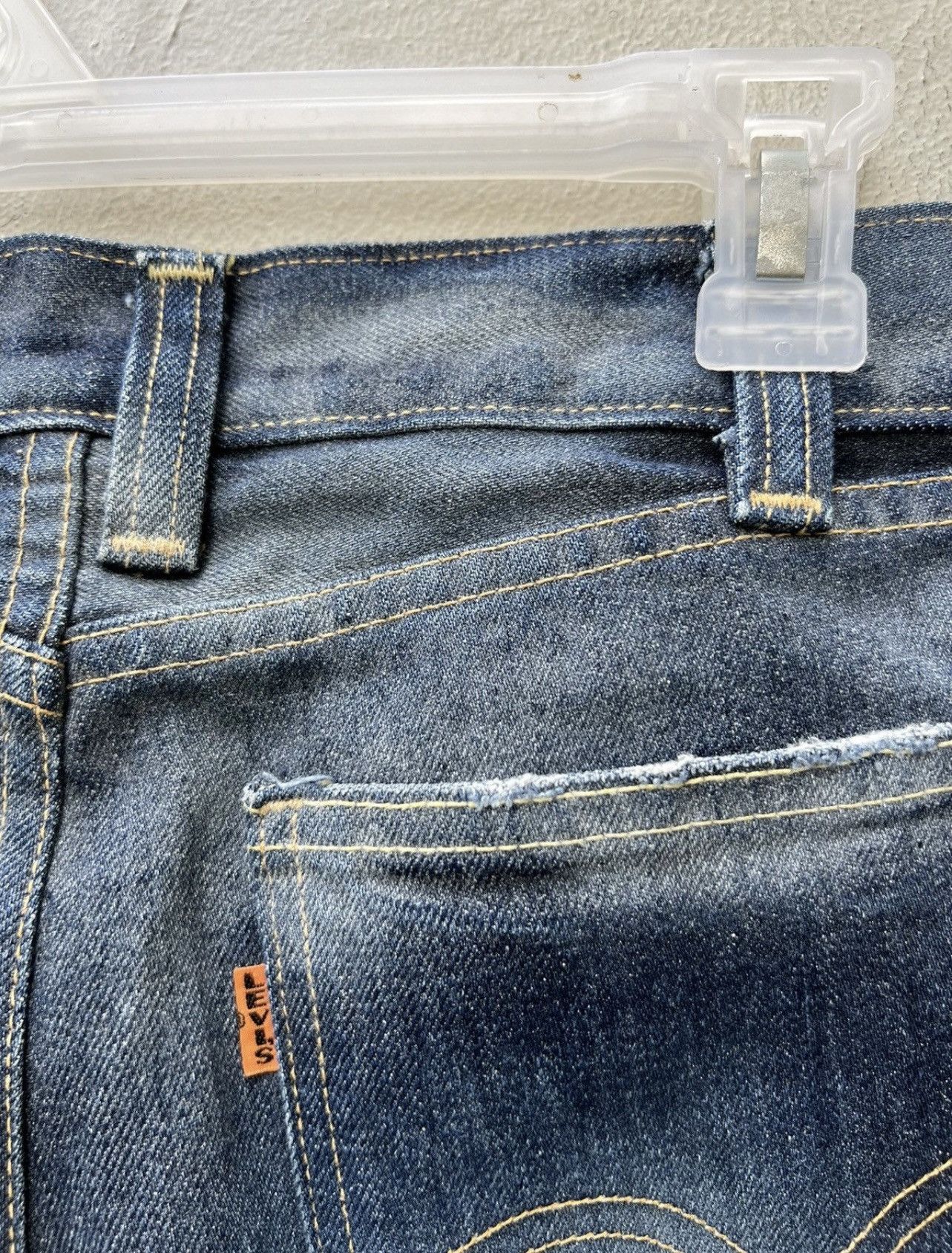 2005 LVC Levi’s 607 Big E Orange Tab Denim Bootcut Jeans