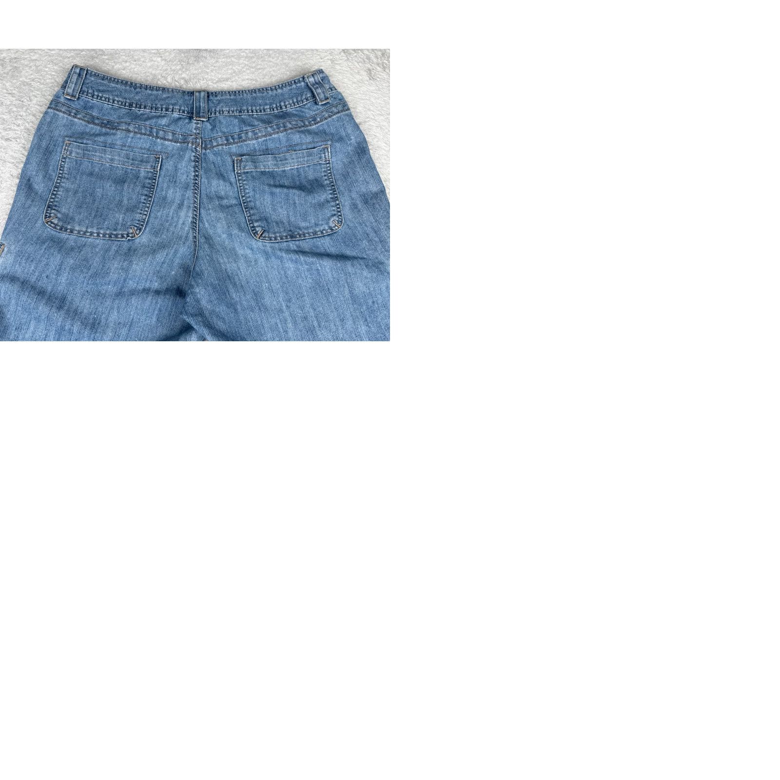 Lee Lee Jeans Women 16 Blue Denim Capri Crop Mid Rise 34x17 5-Pocket Regular Jeans Size 38" / US 16 / IT 52 - 10 Thumbnail