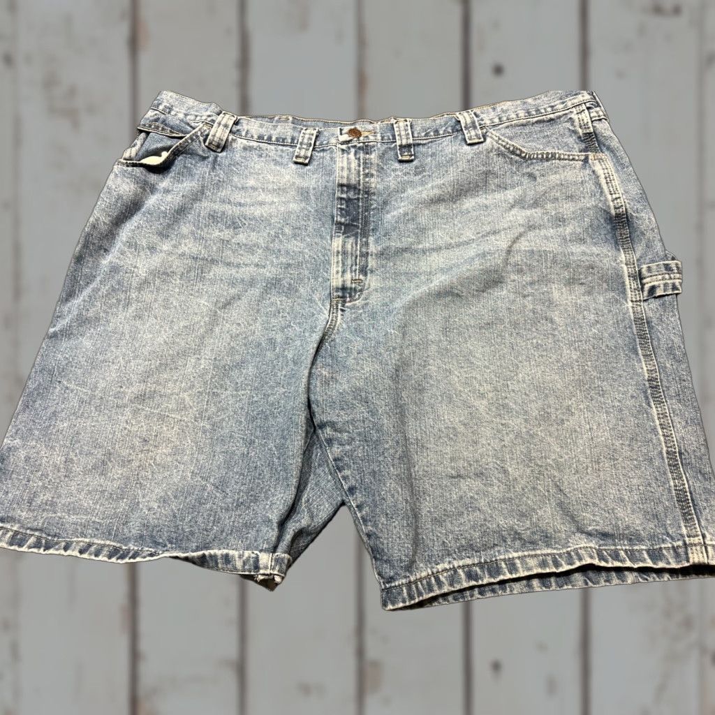 Wrangler Wrangler Men's Carpenter Shorts 46 Blue Denim Workwear 10" Inseam Flex Fit Biker Outdoor Size US 30 / EU 46 - 1 Thumbnail