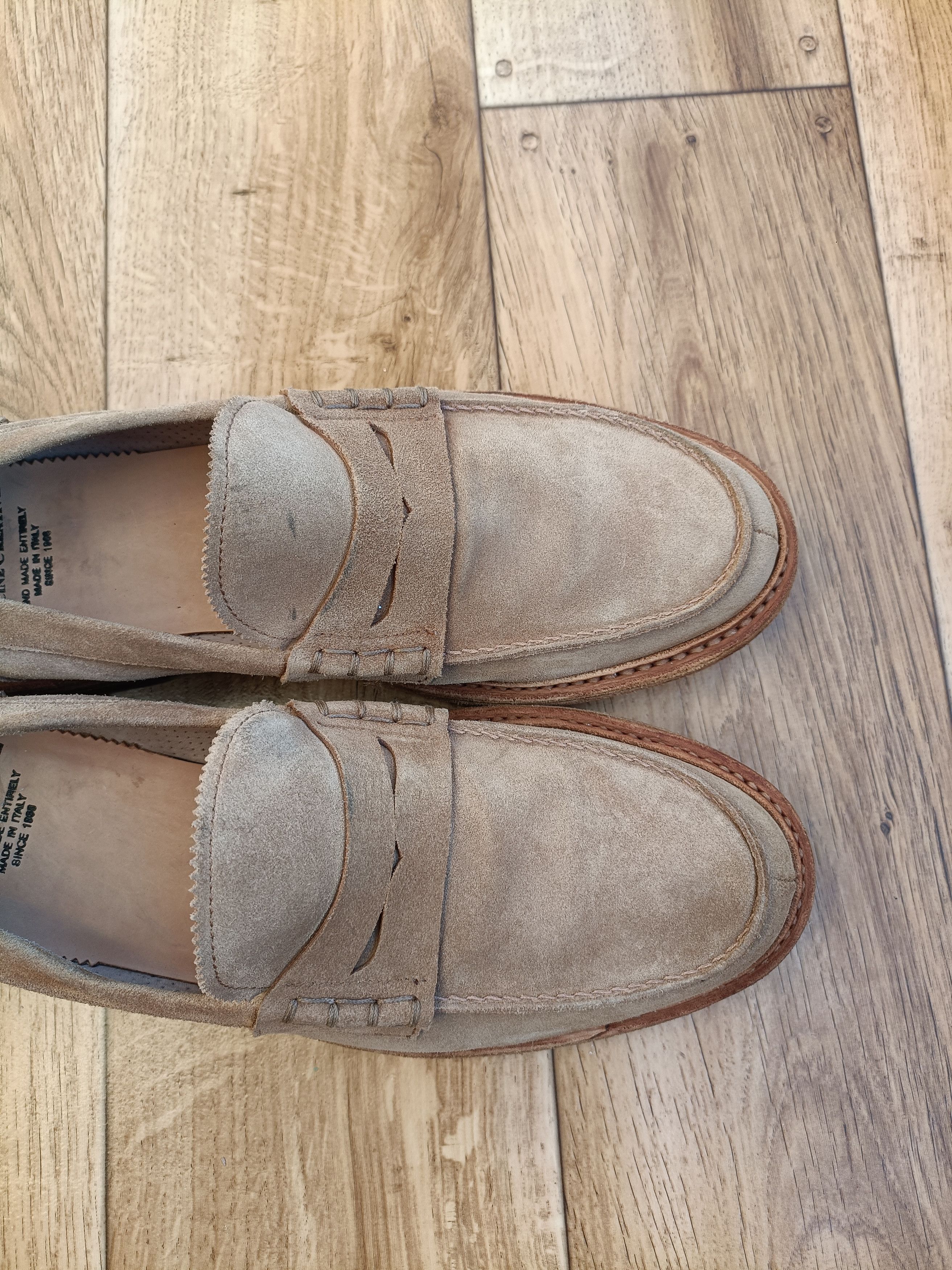 Officine Creative Officine Creative SAX 001 Taupe Suede Loafers Size US 9 / EU 42 - 14 Thumbnail